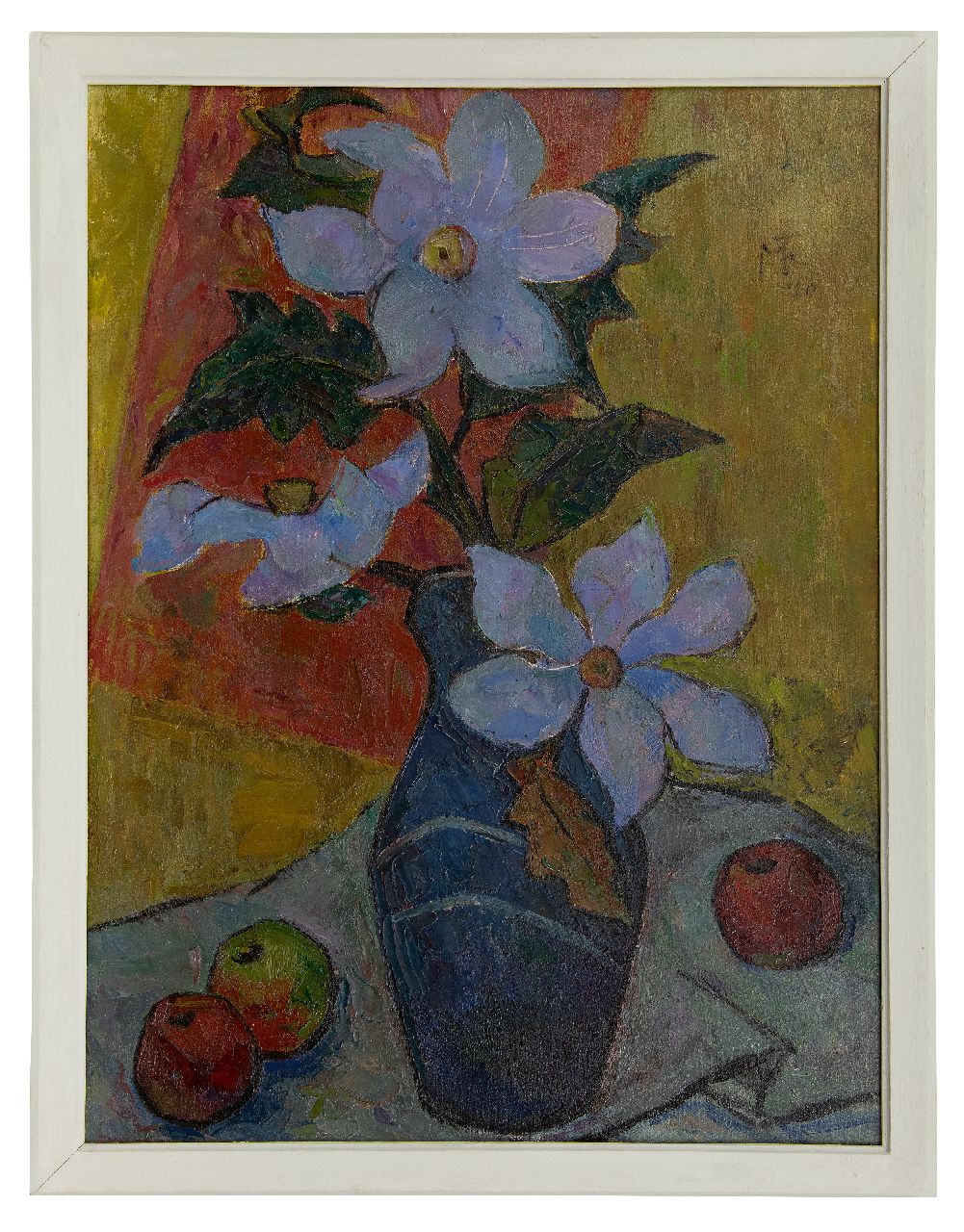 Feuerstein M.S.  | Margaritha Sara 'Greet' Feuerstein, Vase with flowers, oil on canvas 80.2 x 59.9 cm, signed u.r. with monogram and dated '50
