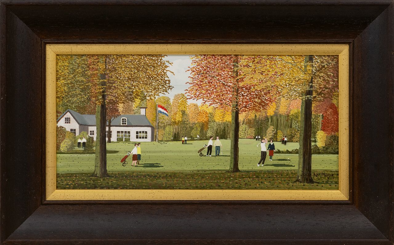 Haar J.E. ter | Jacob Everard 'Jaap' ter Haar | Paintings offered for sale | Golf Club, oil on board 19.6 x 39.9 cm, signed l.r. and without frame