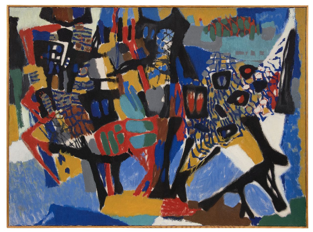 Hunziker F.  | Frieda Hunziker, Animals IV, oil on canvas 99.5 x 134.6 cm, signed on the stretcher and painted in 1955