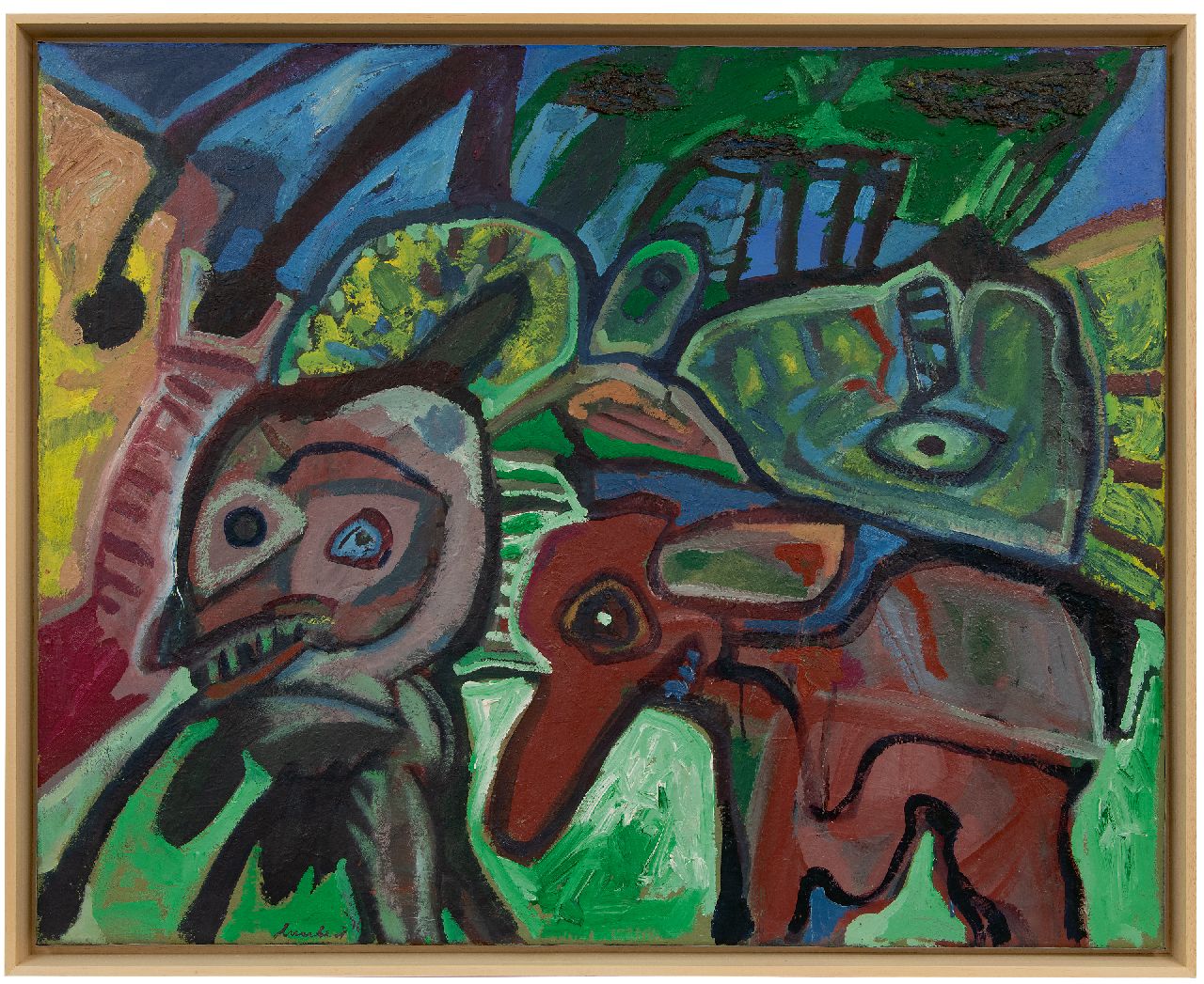 Lucebert (Lubertus Jacobus Swaanswijk)   | Lucebert (Lubertus Jacobus Swaanswijk) | Paintings offered for sale | Uit het hooi (Out of the hay), oil on canvas 80.0 x 100.0 cm, signed l.l. and dated '76