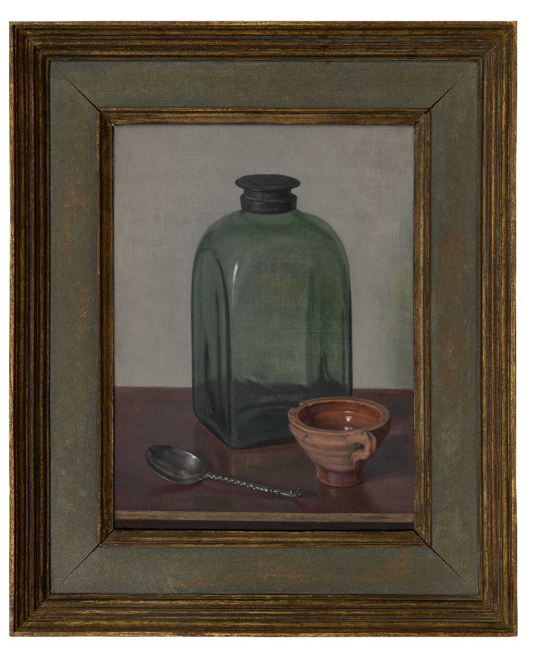 IJkelenstam H.  | Hendrikus IJkelenstam, Still life with glass bottle    DUITS    ENGELS    FRANS  Brontekst  Stilleven met glazen fles  Stilleven met glazen fles  25 / 5.000  Vertaalresultaten  Still life with glass bottle, oil on canvas 41.2 x 30.3 cm, signed l.r.