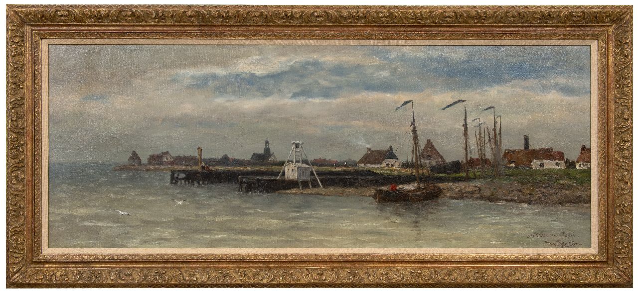 Roelofs W.  | Willem Roelofs, Oude-Schild Ile de Texel, oil on canvas 57.5 x 150.5 cm, signed l.r.