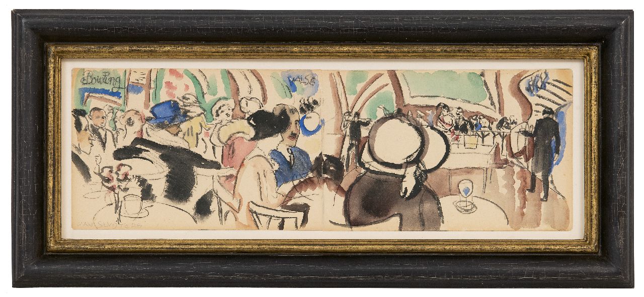 Sluijters J.C.B. | Johannes Carolus Bernardus 'Jan' Sluijters | Watercolours and drawings offered for sale | Dance hall, watercolour on paper 11.5 x 36.8 cm, signed l.l. Sluijters J.C.B. | Johannes Carolus Bernardus 'Jan' Sluijters | Watercolours and drawings offered for sale | Dance hall, watercolour on paper 11.5 x 36.8 cm, signed l.l.