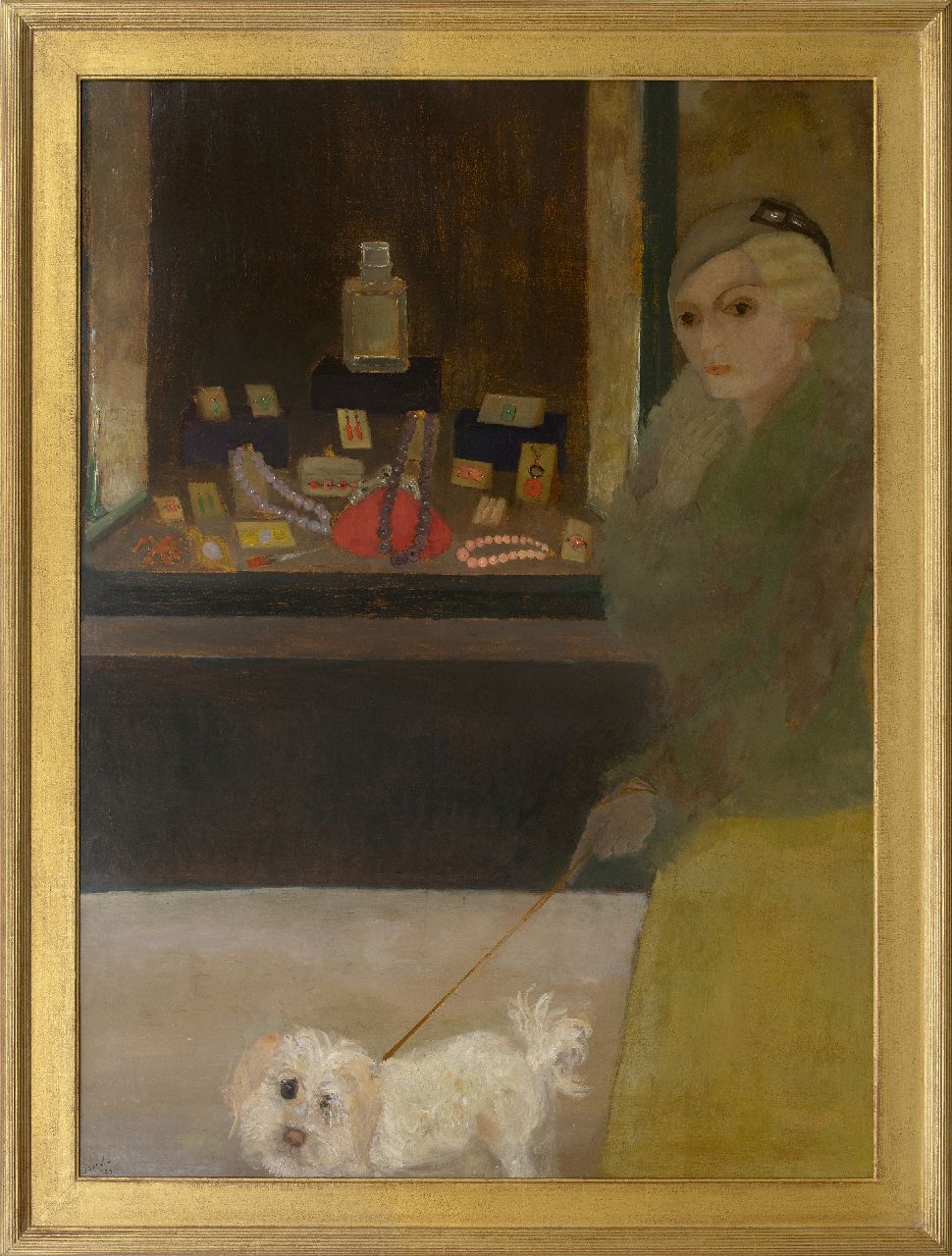 Sorella (Theresia Ansingh)   | Sorella (Theresia Ansingh), Sorella in front of a shop window, oil on canvas 139.0 x 100.0 cm, signed l.l. and dated '33