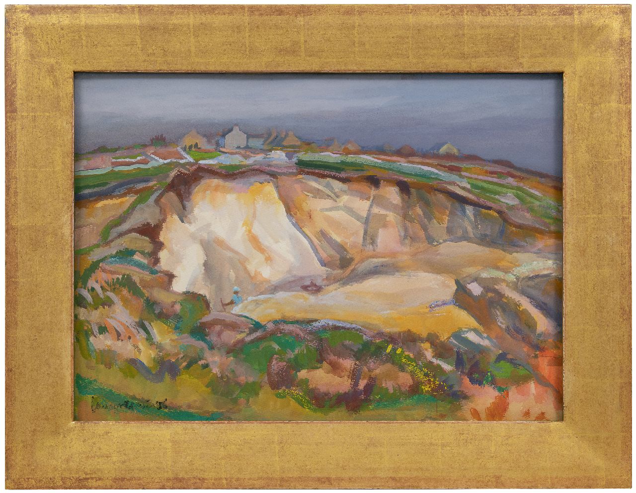 Vries J. de | Jannes de Vries | Watercolours and drawings offered for sale | Quarry, gouache on paper 48.0 x 68.0 cm, signed l.l. and dated '56