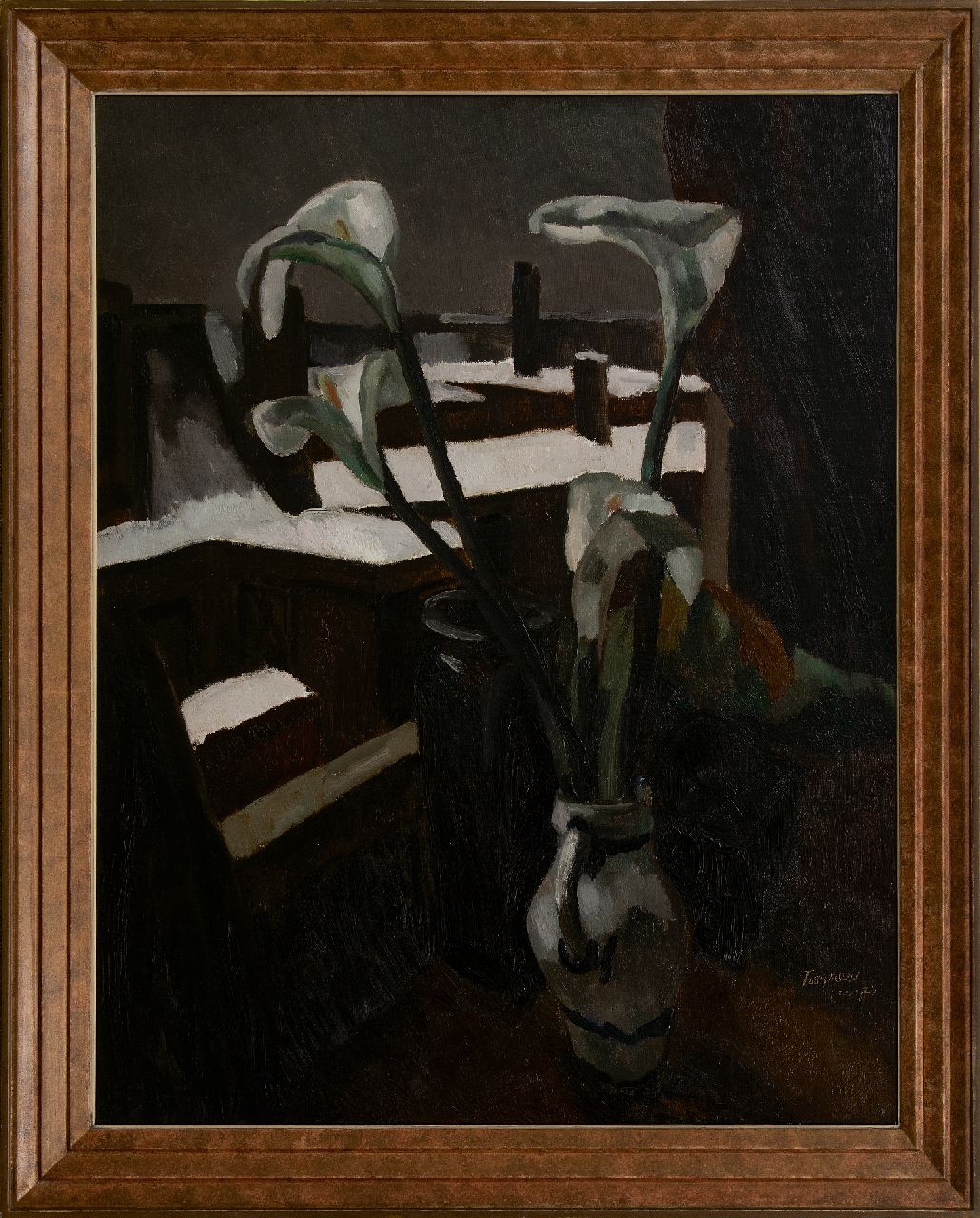 Kelder A.B.  | Antonius Bernardus 'Toon' Kelder | Paintings offered for sale | Arum lilies in a vase, oil on canvas 98.2 x 80.1 cm, signed l.r. and dated feb 1926