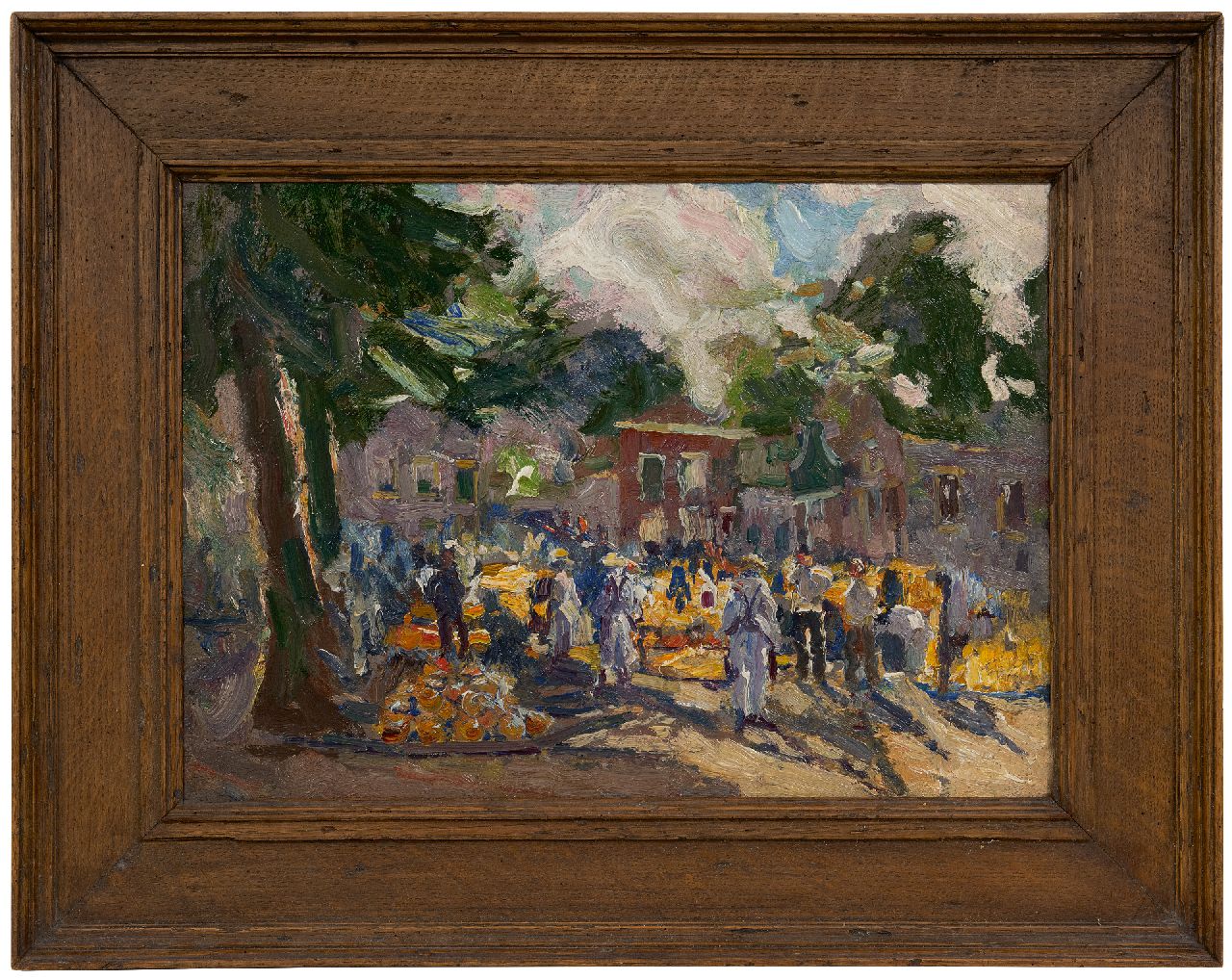 Dom P.L.C.  | Paulus Ludovicus Carolus 'Pol' Dom | Paintings offered for sale | Cheese market, oil on panel 33.0 x 45.0 cm