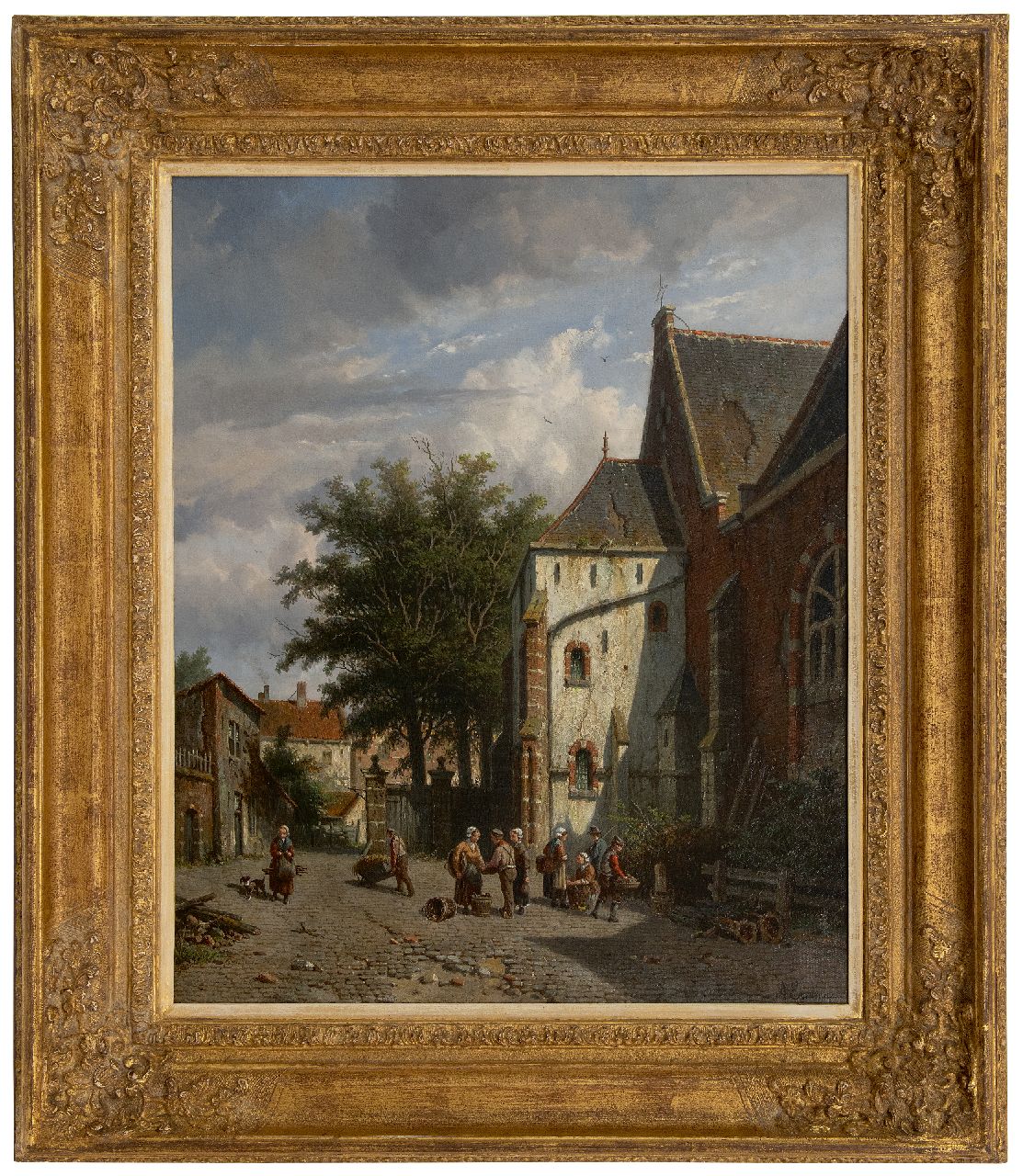 Eversen A.  | Adrianus Eversen | Paintings offered for sale | Behind the Westerkerk in Enkhuizen, oil on canvas 56.4 x 46.6 cm, signed l.r.
