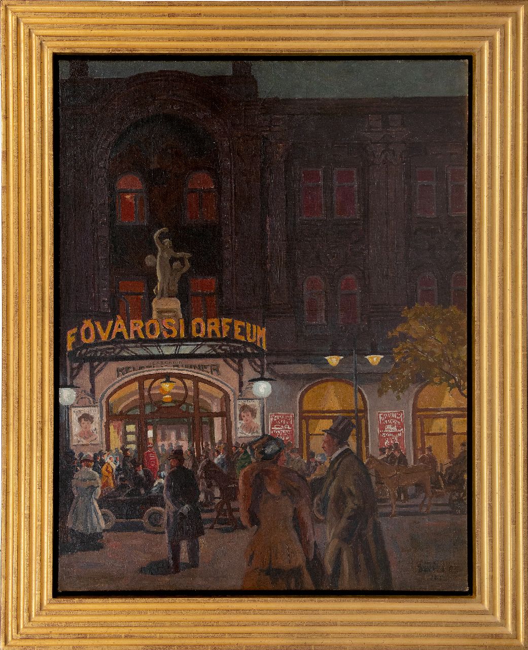 Berkes A.  | Antal Berkes | Paintings offered for sale | At the Variety Theater Fövárosi Orfeum in Budapest, oil on canvas 115.3 x 89.0 cm, signed l.r. and dated (unclaer), without frame