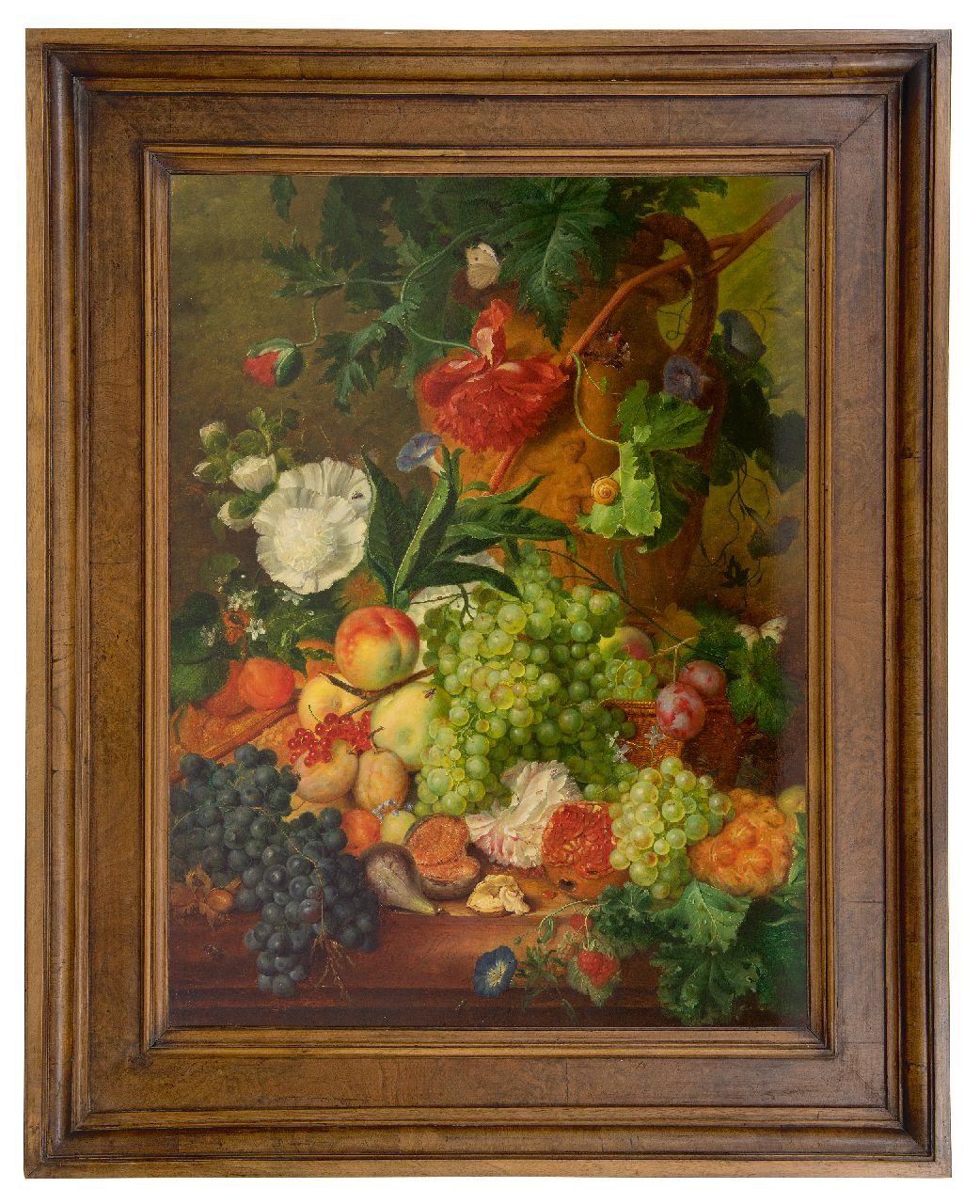 Hollandse School, 19e eeuw   | Hollandse School, 19e eeuw | Paintings offered for sale | Still life of flowers and fruit, oil on panel 78.2 x 58.5 cm, signed l.c. with Jan Van Huysum and dated 1735