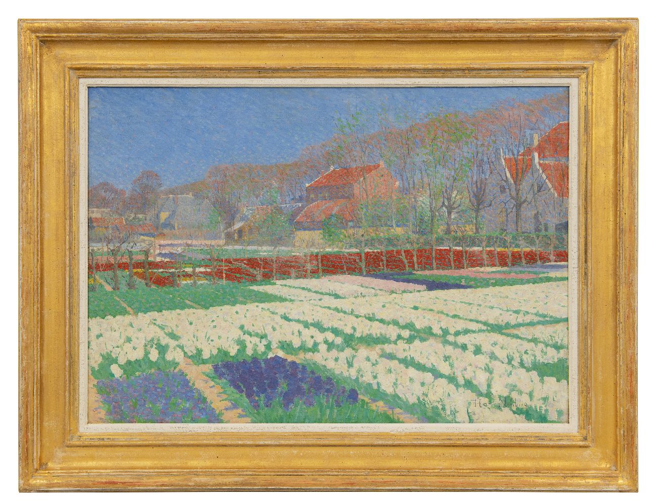 Hart Nibbrig F.  | Ferdinand Hart Nibbrig | Paintings offered for sale | Bulbfields in Bennebroek, oil on canvas 51.1 x 71.3 cm, signed l.r. and executed ca. 1900