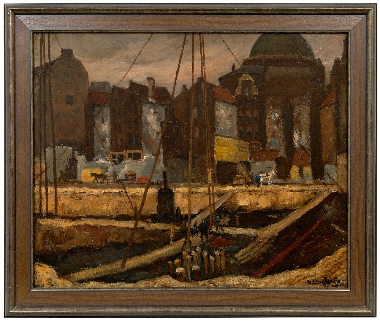 Mackenzie M.H.  | Marie Henri Mackenzie | Paintings offered for sale | Construction pit in Amsterdam, oil on canvas 65.0 x 80.0 cm, signed l.r.