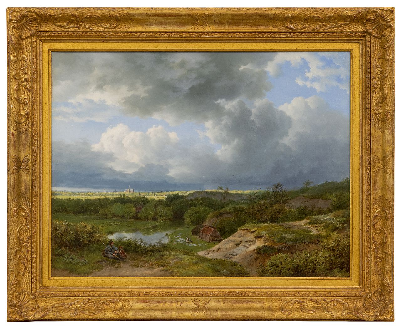 Koekkoek B.C.  | Barend Cornelis Koekkoek | Paintings offered for sale | Panoramic landscape with Haarlem in the distance, oil on canvas 39.4 x 52.4 cm, signed l.r. and dated 1836