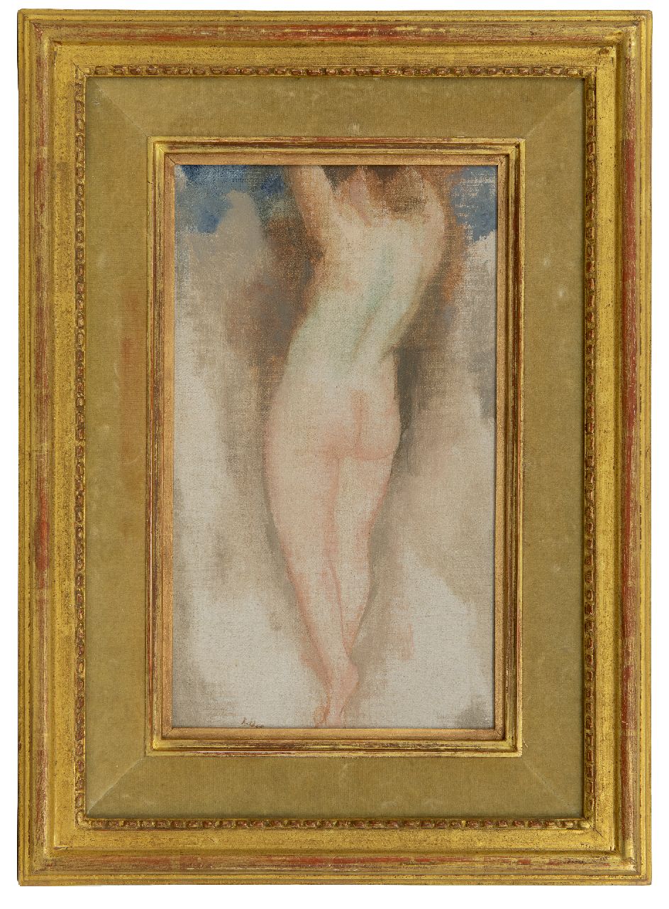 Kelder A.B.  | Antonius Bernardus 'Toon' Kelder | Paintings offered for sale | Female nude, standing, oil on canvas laid down on board 32.6 x 17.7 cm, signed l.l. and without frame