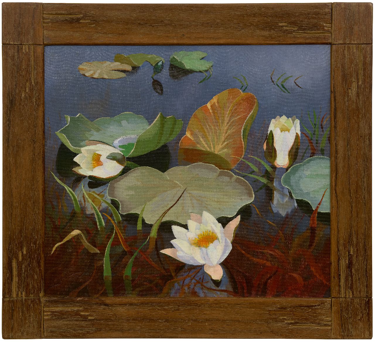 Smorenberg D.  | Dirk Smorenberg | Paintings offered for sale | Water lilies, oil on canvas 39.3 x 44.4 cm, signed l.r.