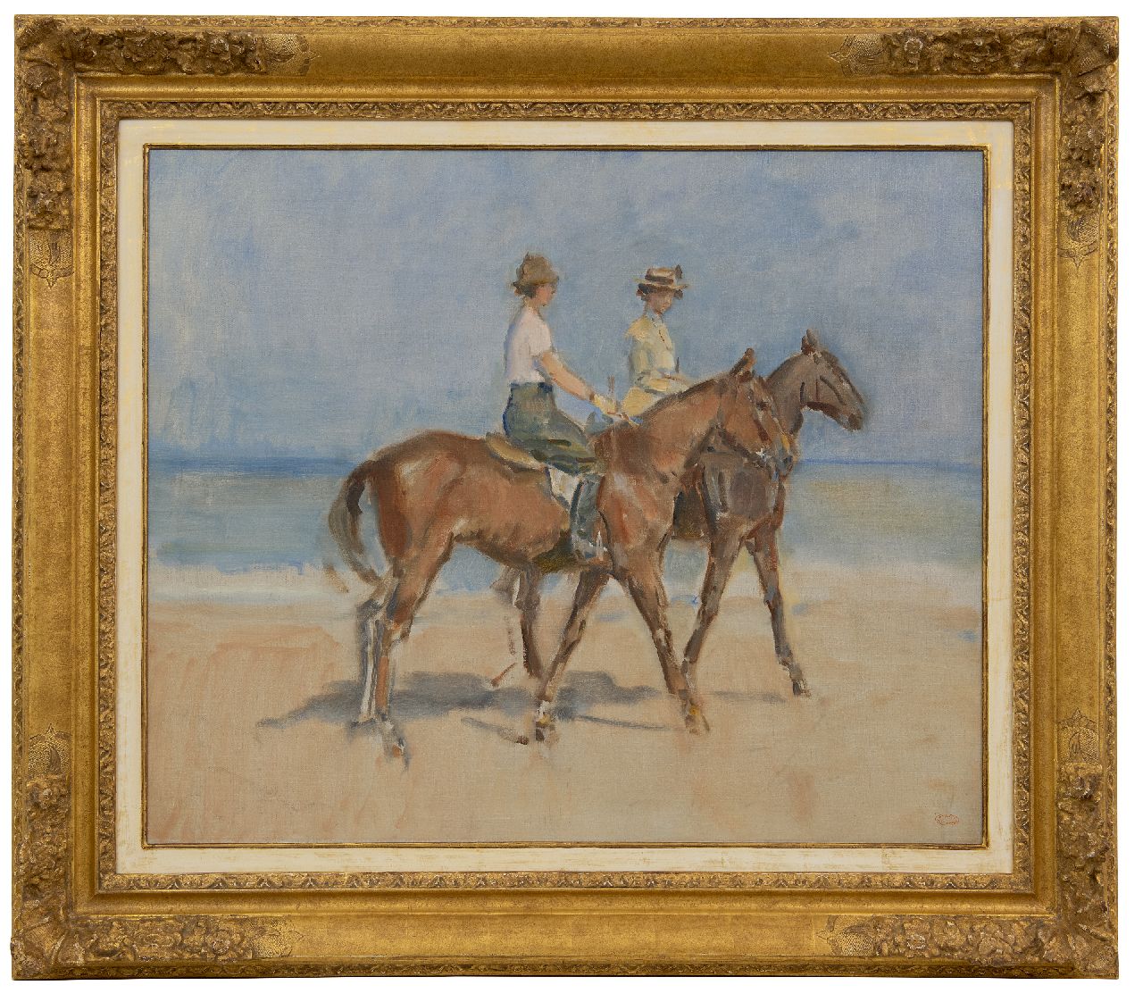 Israels I.L.  | 'Isaac' Lazarus Israels | Paintings offered for sale | Amazons riding on the beach of Scheveningen, oil on canvas 65.5 x 78.6 cm, painted ca. 1910