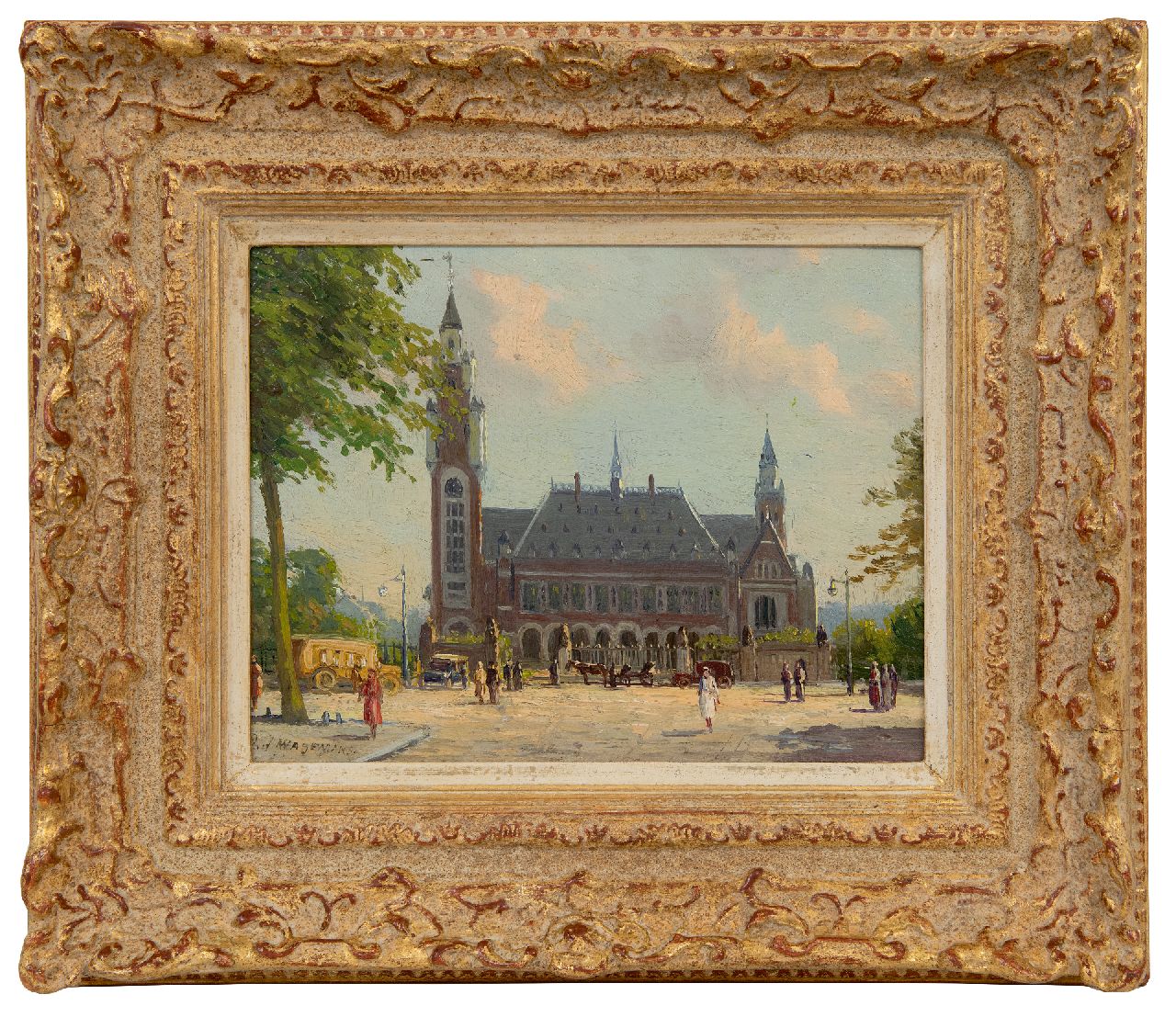 Wagemans P.J.A.  | 'Piet' Johannes Alexander Wagemans | Paintings offered for sale | View of the Peace Palace in The Hague, oil on panel 18.5 x 24.3 cm, signed l.l. and without frame