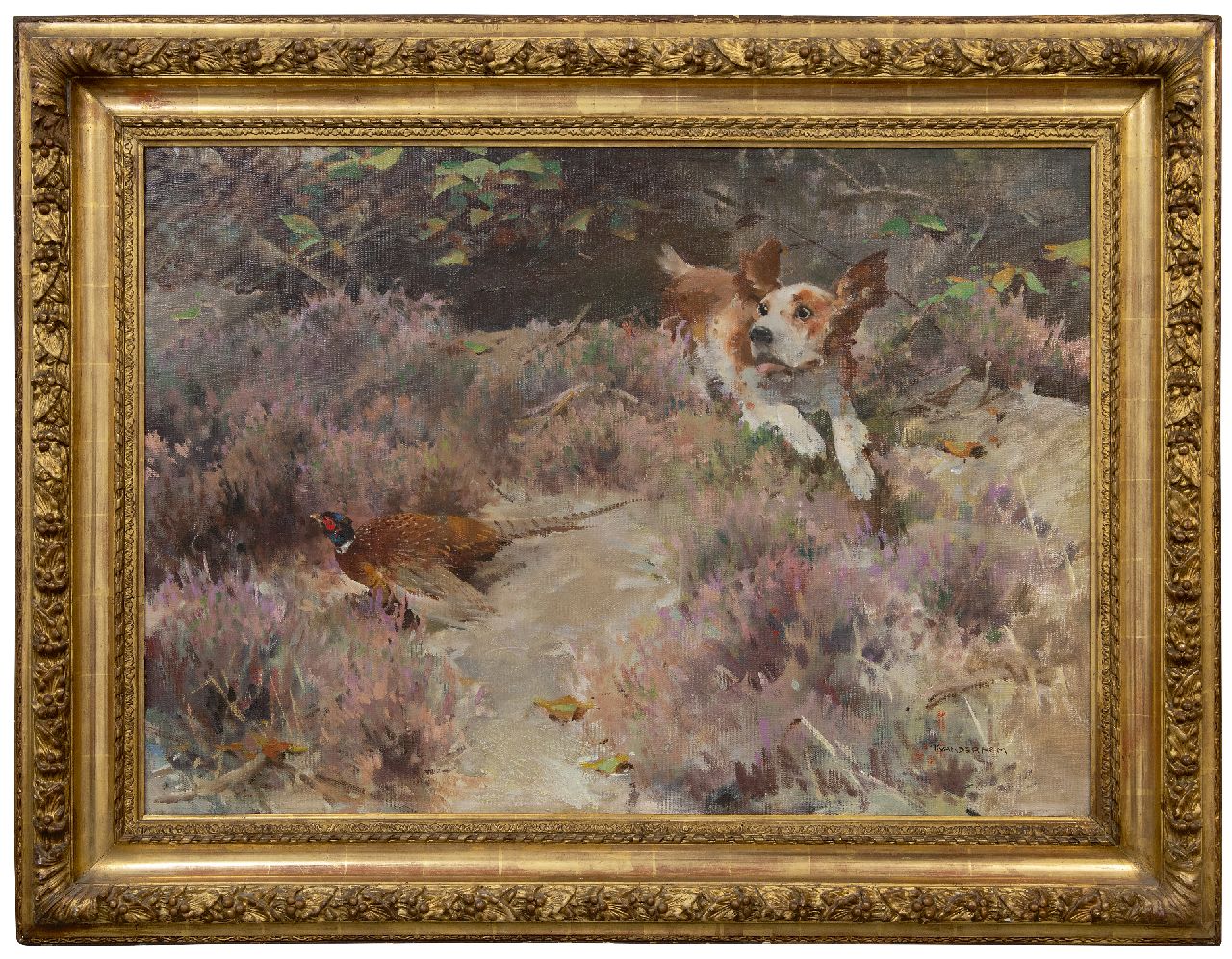 Hem P. van der | Pieter 'Piet' van der Hem, The chase, oil on canvas 70.0 x 100.3 cm, signed l.r.