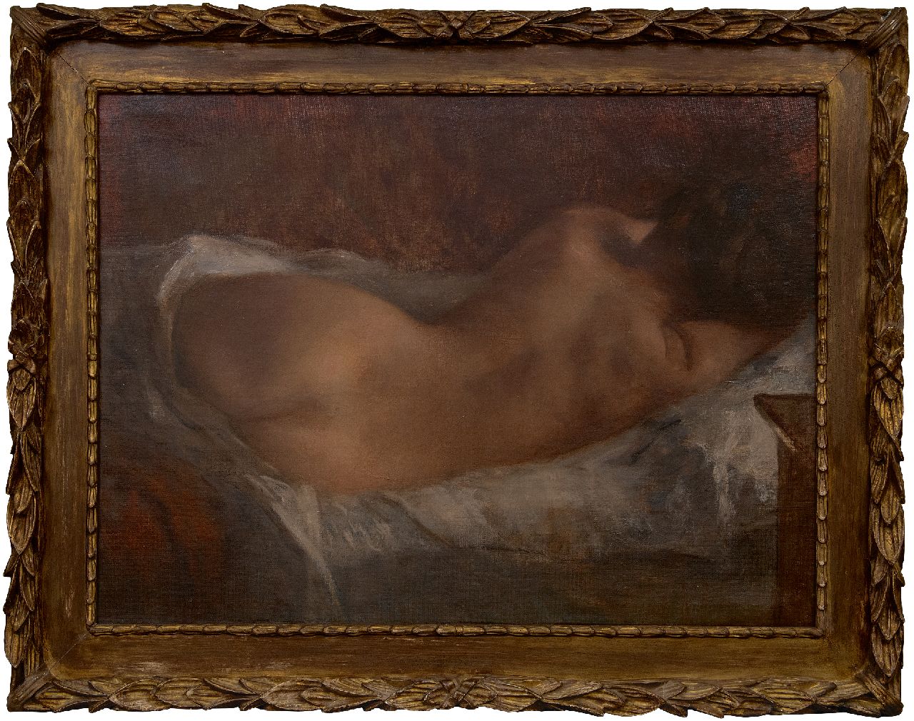 Putsage M.  | Marguérite Putsage | Paintings offered for sale | Reclining nude seen from the back, oil on canvas 64.8 x 88.1 cm, signed u.l. and on the reverse