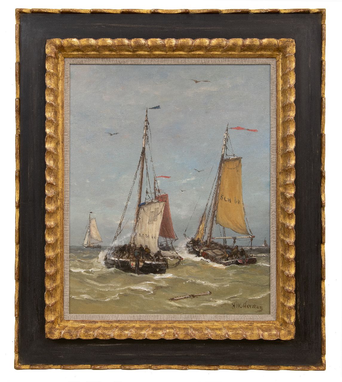 Mesdag H.W.  | Hendrik Willem Mesdag | Paintings offered for sale | Departure of the fishing fleet, Scheveningen, oil on canvas 50.5 x 40.5 cm, signed l.r. Mesdag H.W.  | Hendrik Willem Mesdag | Paintings offered for sale | Departure of the fishing fleet, Scheveningen, oil on canvas 50.5 x 40.5 cm, signed l.r.