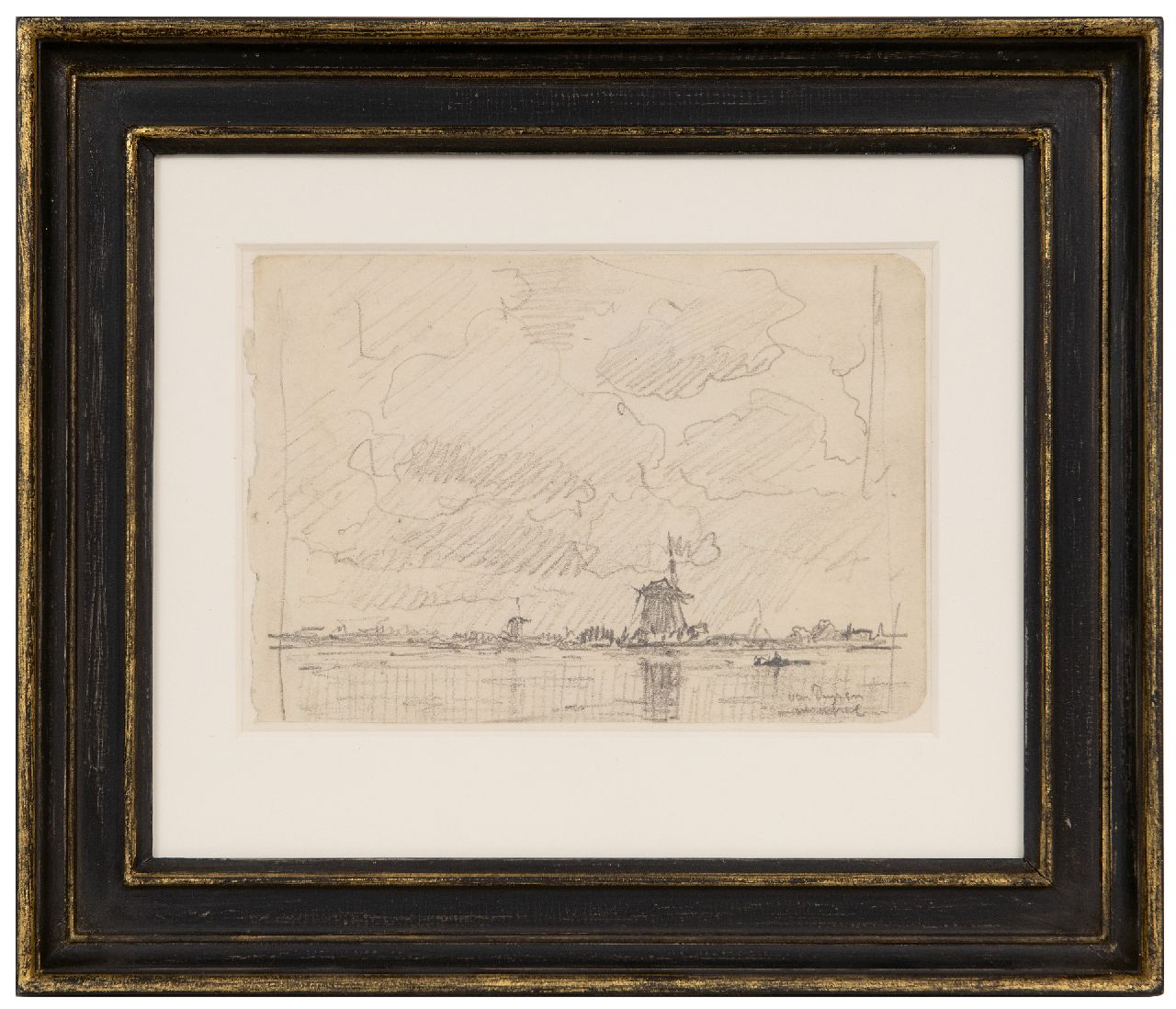 Dongen C.T.M. van | Cornelis Theodorus Maria 'Kees' van Dongen | Watercolours and drawings offered for sale | Overschie, black chalk on paper 10.9 x 15.9 cm, signed l.r.