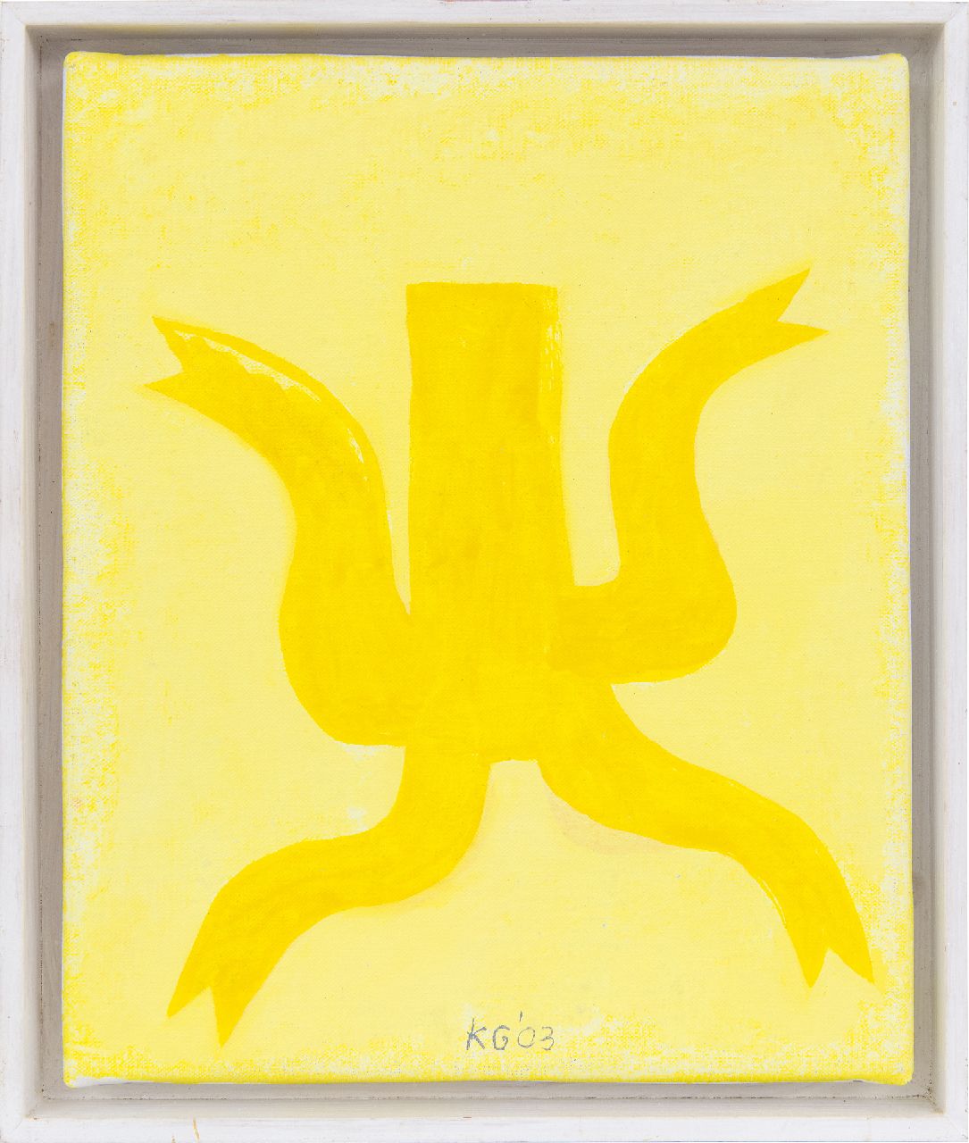 Gubbels K.  | Klaas Gubbels | Paintings offered for sale | Yellow kettle, acrylic on canvas 30.4 x 25.0 cm, signed l.c. and dated '03