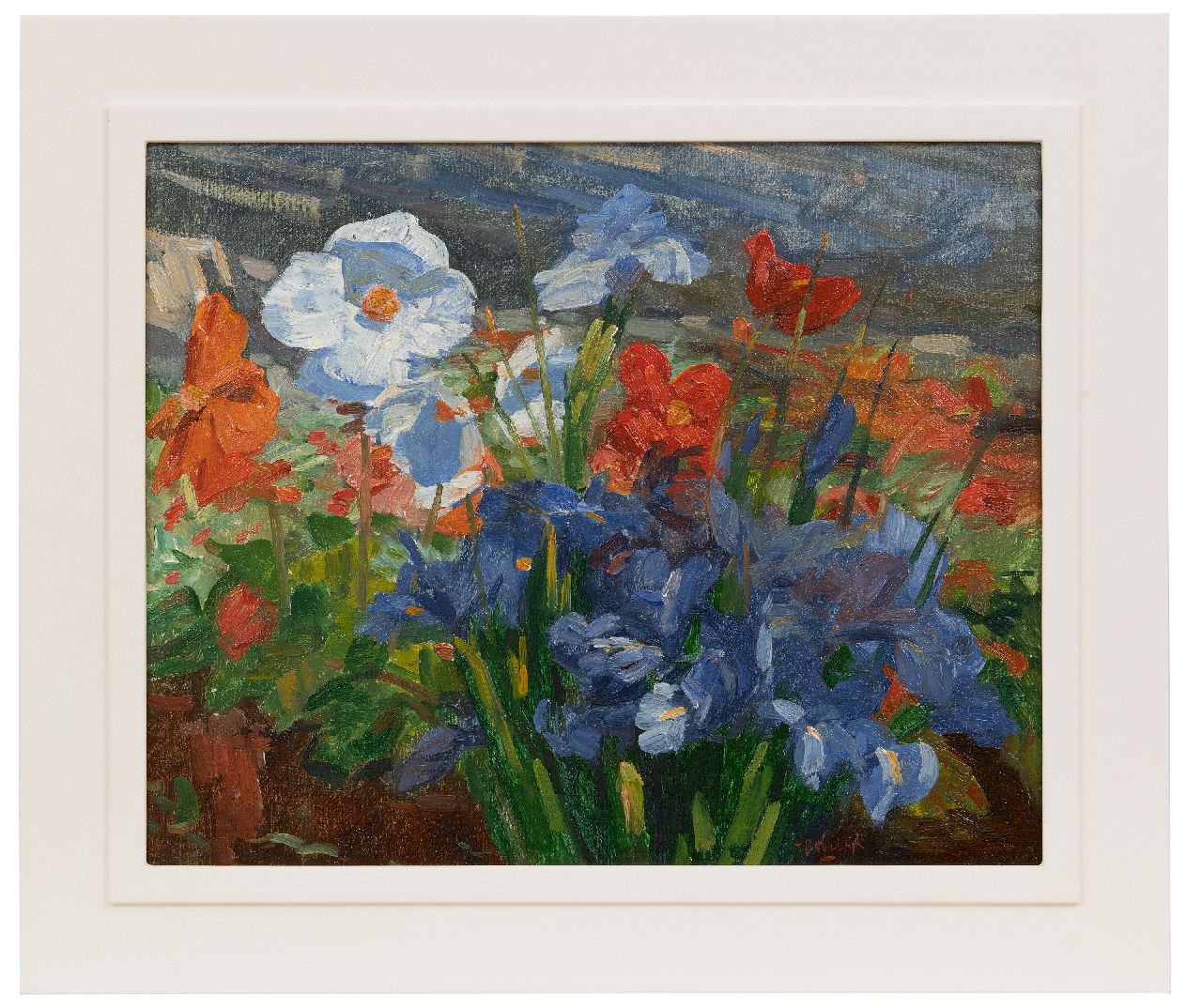 Bobeldijk F.  | Felicien Bobeldijk | Paintings offered for sale | Greenhouse in Aalsmeer, oil on canvas 41.3 x 51.3 cm, signed l.r.