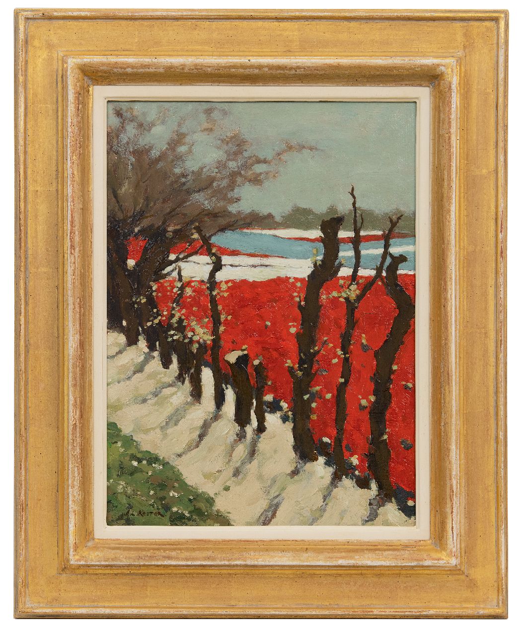 Koster A.L.  | Anton Louis 'Anton' Koster | Paintings offered for sale | Bulb fields in bloom, oil on panel 39.6 x 28.8 cm, signed l.l. Koster A.L.  | Anton Louis 'Anton' Koster | Paintings offered for sale | Bulb fields in bloom, oil on panel 39.6 x 28.8 cm, signed l.l.