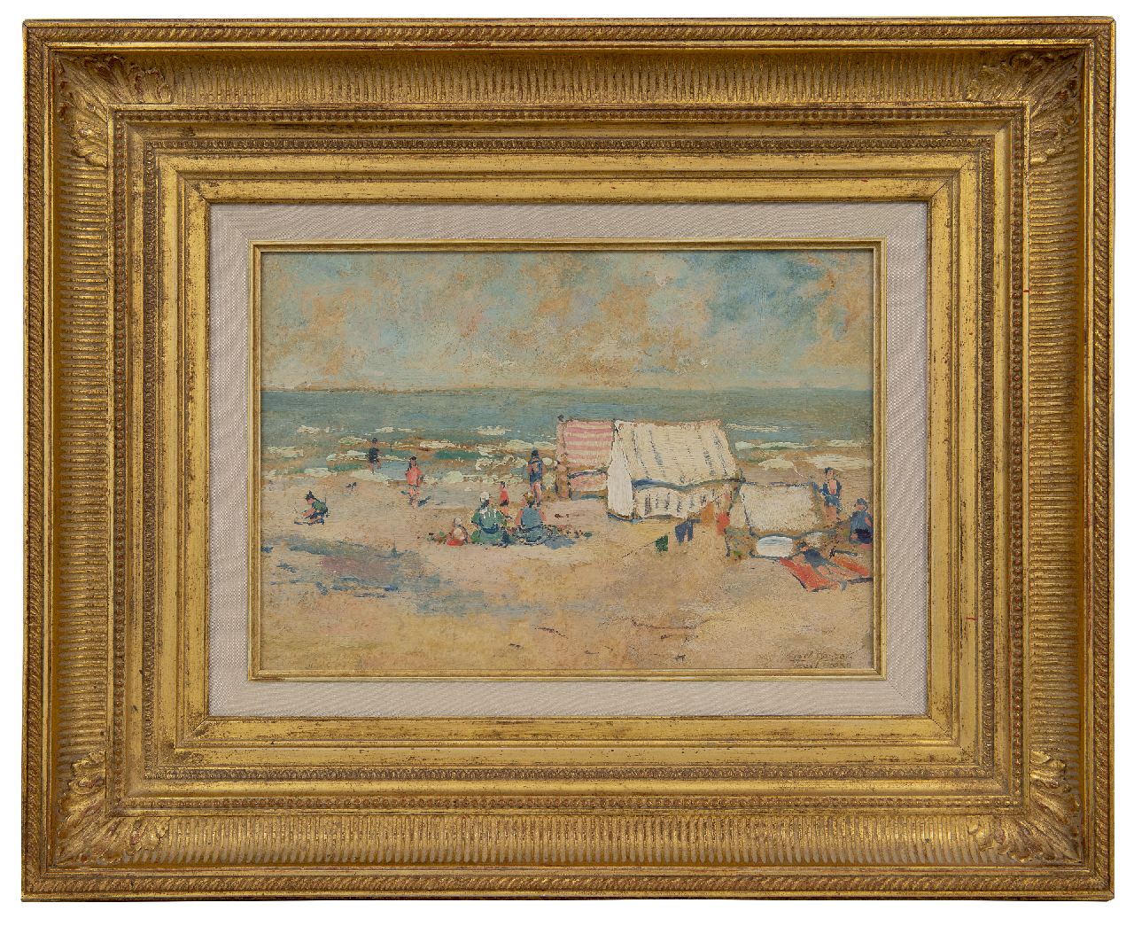 Houbolt E.  | 'Eduard' Johannes Fredericus Houbolt | Paintings offered for sale | At the quiet beach, Scheveningen, oil on panel 22.4 x 31.6 cm, signed l.r. and dated 1939