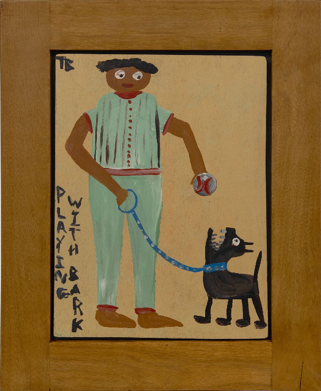 Brown T.  | Timothy 'Tim' Brown | Paintings offered for sale | Playing with Bark, acrylic on panel 46.0 x 34.5 cm, signed u.l. with ini and dated 1988