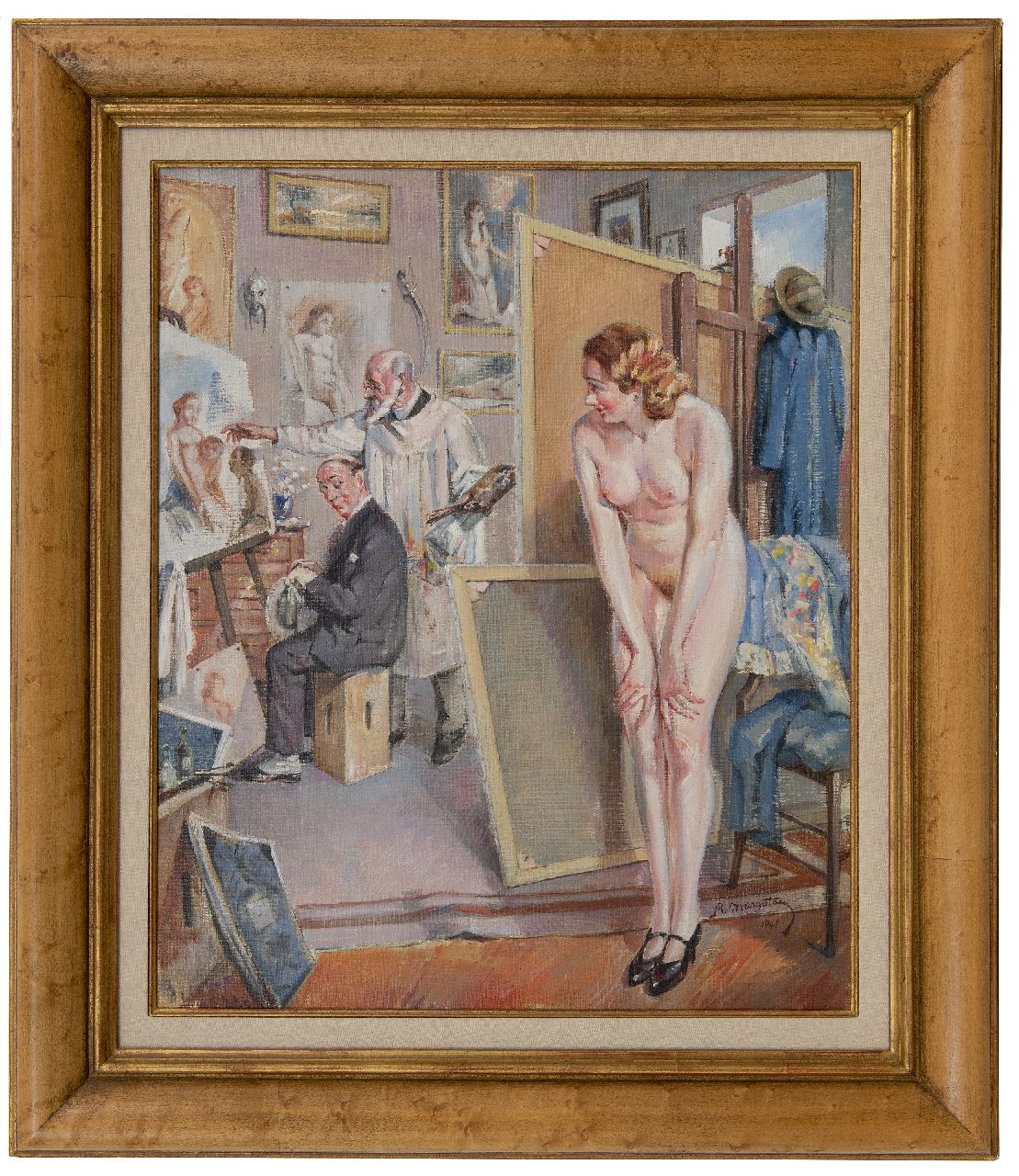 Margoteau R.P.  | René Pierre Margoteau | Paintings offered for sale | The artist's favorite model, oil on canvas 60.2 x 50.1 cm, signed l.r. and dated 1941