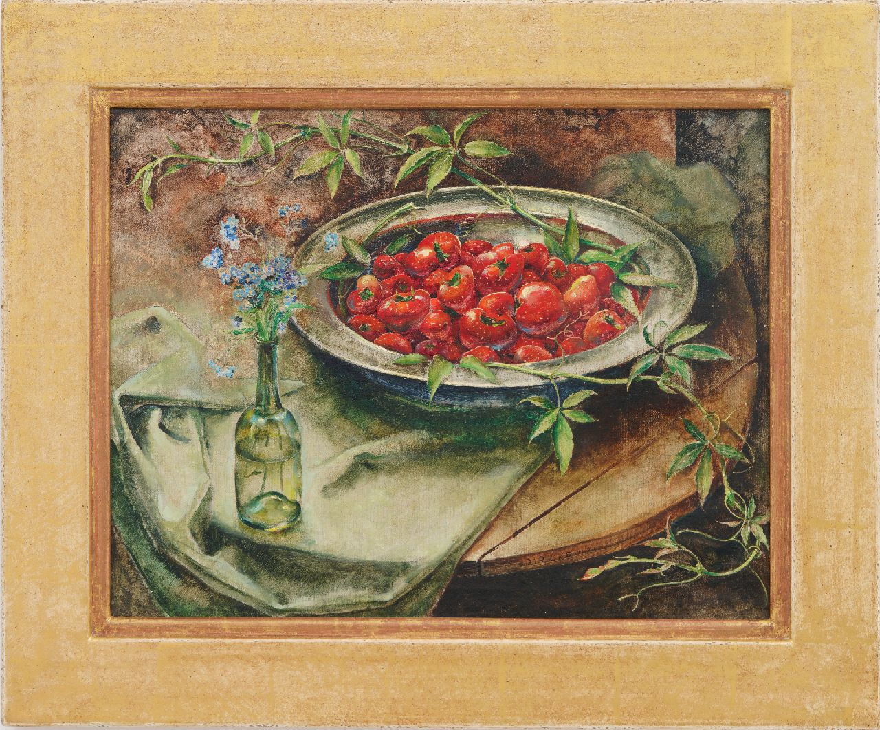 Kruizinga D.  | Dirk Kruizinga | Paintings offered for sale | A still life with strawberries, oil on canvas 35.2 x 45.3 cm, signed l.r.