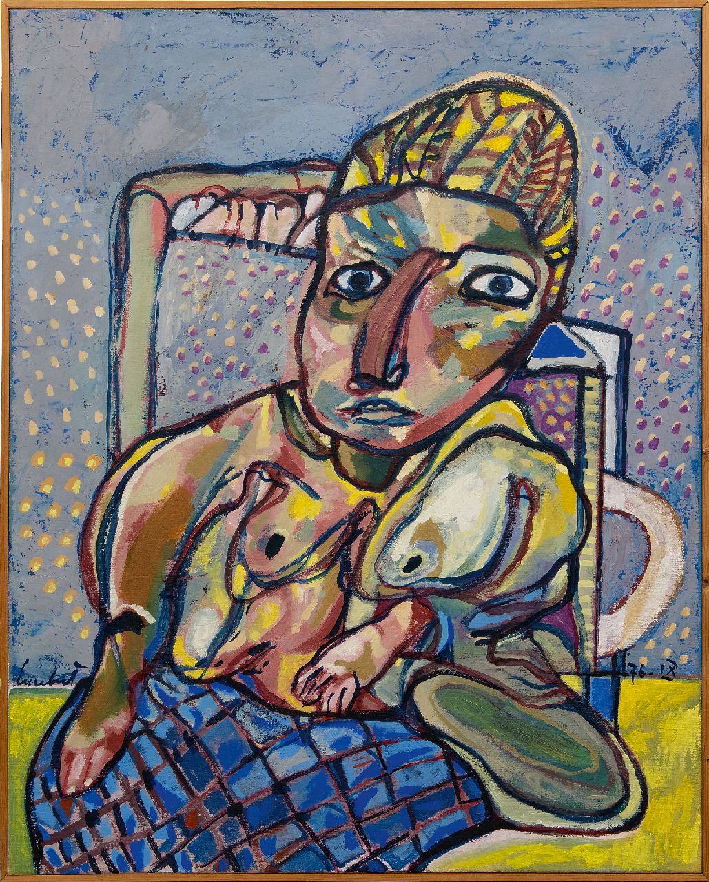 Lucebert (Lubertus Jacobus Swaanswijk)   | Lucebert (Lubertus Jacobus Swaanswijk) | Paintings offered for sale | Half naked woman, oil on canvas 100.1 x 80.0 cm, signed l.l. and dated '76-IX