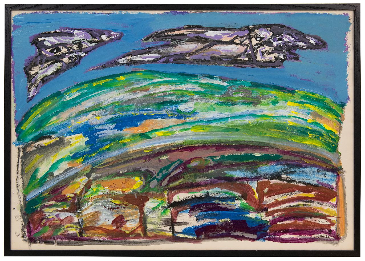 Lucebert (Lubertus Jacobus Swaanswijk)   | Lucebert (Lubertus Jacobus Swaanswijk) | Watercolours and drawings offered for sale | Untitled, gouache on paper 70.0 x 100.9 cm, signed l.r. and dated '78.XII.20