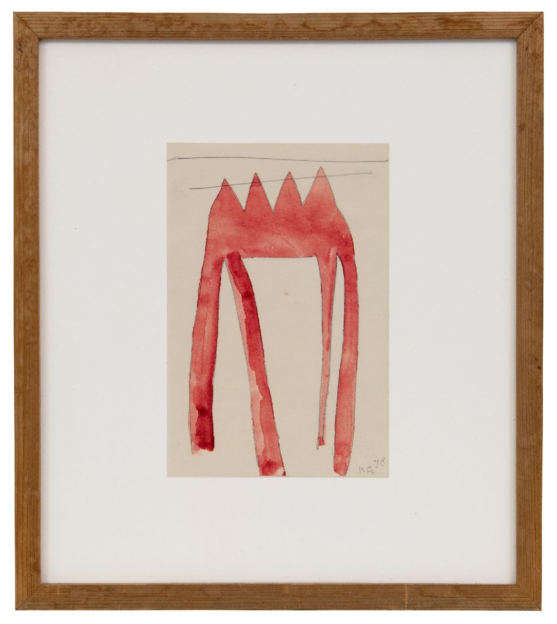Gubbels K.  | Klaas Gubbels | Watercolours and drawings offered for sale | Red table, pencil and watercolour on paper 14.2 x 9.9 cm, signed l.r. with initials and dated 78