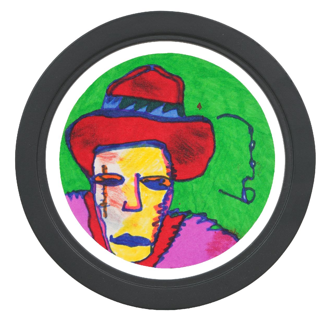 Brood H.  | Herman Brood |  offered for sale | Coaster, acrylic on felt paper, signed c.r.
