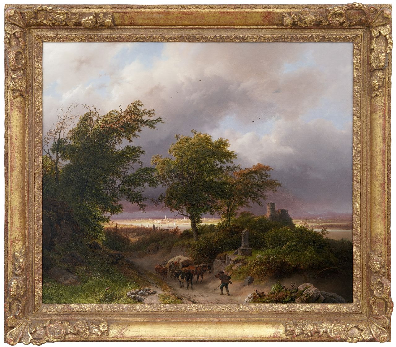Koekkoek B.C.  | Barend Cornelis Koekkoek | Paintings offered for sale | Landscape near the Rhine with an approaching storm, oil on canvas 70.5 x 84.5 cm, signed l.r. and dated 1847 Koekkoek B.C.  | Barend Cornelis Koekkoek | Paintings offered for sale | Landscape near the Rhine with an approaching storm, oil on canvas 70.5 x 84.5 cm, signed l.r. and dated 1847