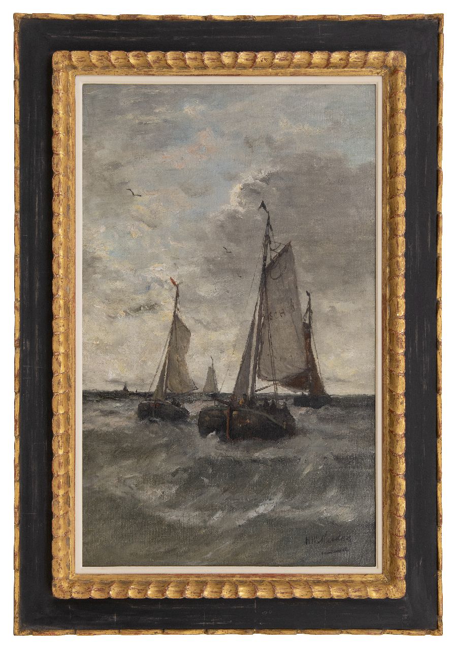 Mesdag H.W.  | Hendrik Willem Mesdag | Paintings offered for sale | Return from the fishing grounds, Scheveningen, oil on canvas 78.1 x 48.1 cm, signed l.r.