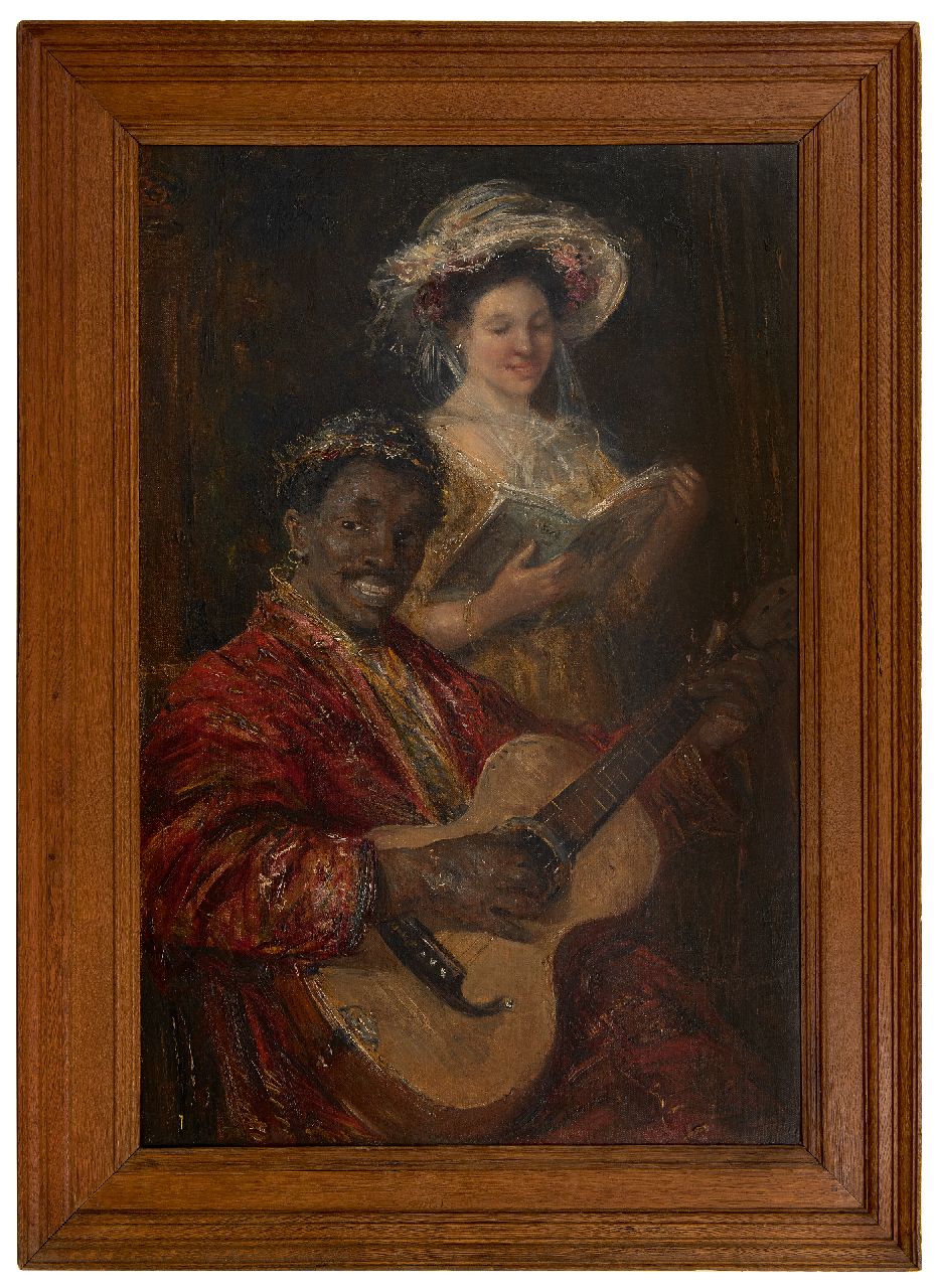 Maris S.W.  | Simon Willem Maris | Paintings offered for sale | Musical duo, oil on canvas 75.7 x 50.6 cm