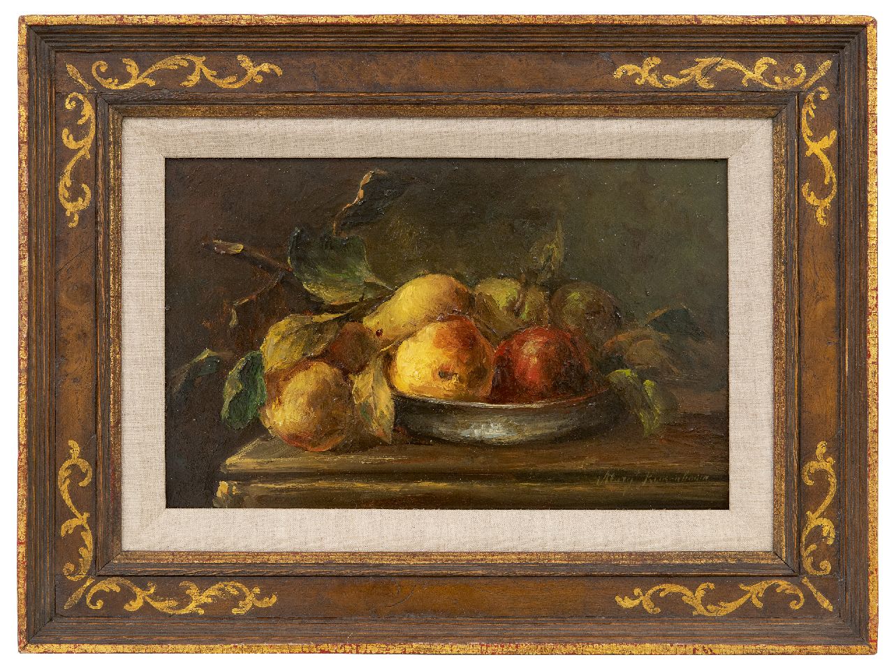 Roosenboom M.C.J.W.H. | 'Margaretha' Cornelia Johanna Wilhelmina Henriëtta Roosenboom | Paintings offered for sale | Pears in an bowl, oil on panel 177.0 x 27.1 cm, signed l.r. Roosenboom M.C.J.W.H. | 'Margaretha' Cornelia Johanna Wilhelmina Henriëtta Roosenboom | Paintings offered for sale | Pears in an bowl, oil on panel 177.0 x 27.1 cm, signed l.r.