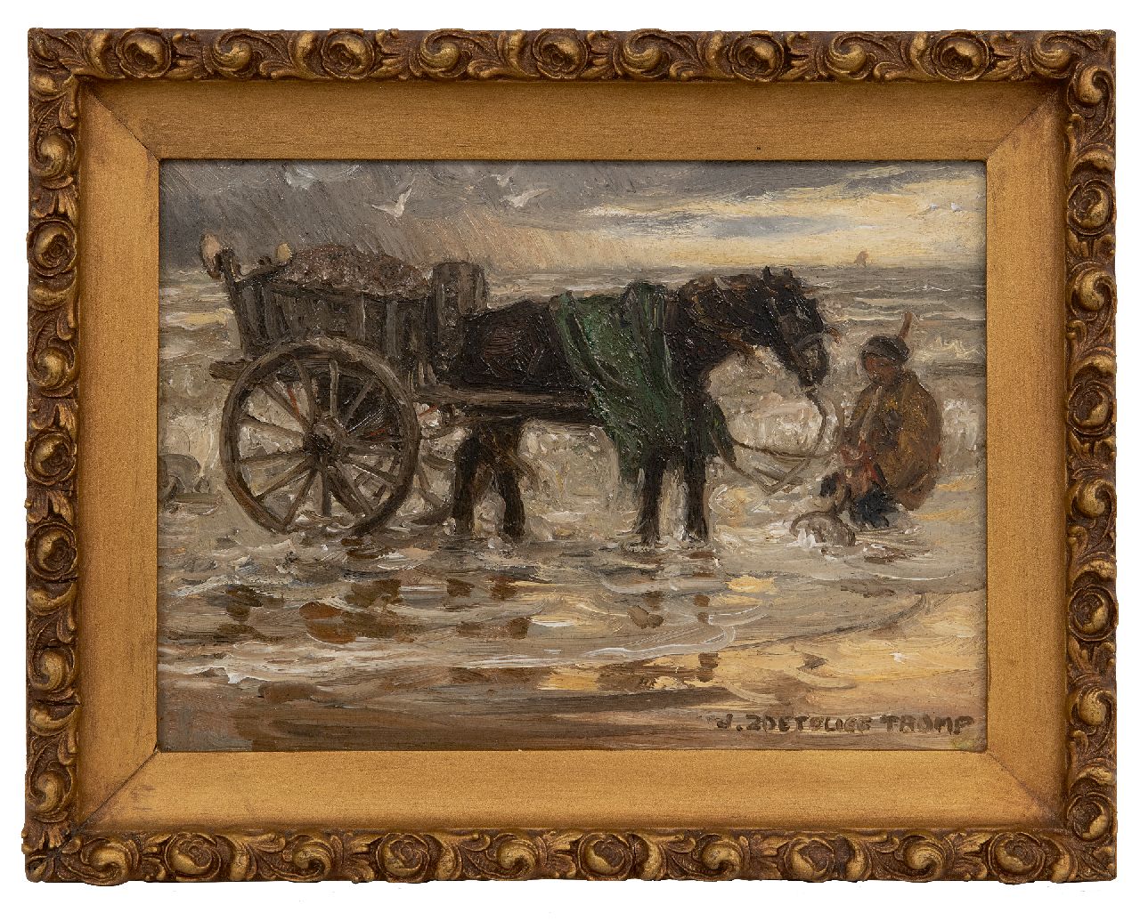 Zoetelief Tromp J.  | Johannes 'Jan' Zoetelief Tromp | Paintings offered for sale | Shellfishing, Katwijk, oil on canvas 19.2 x 26.3 cm, signed l.r. and dated on the reverse 1901