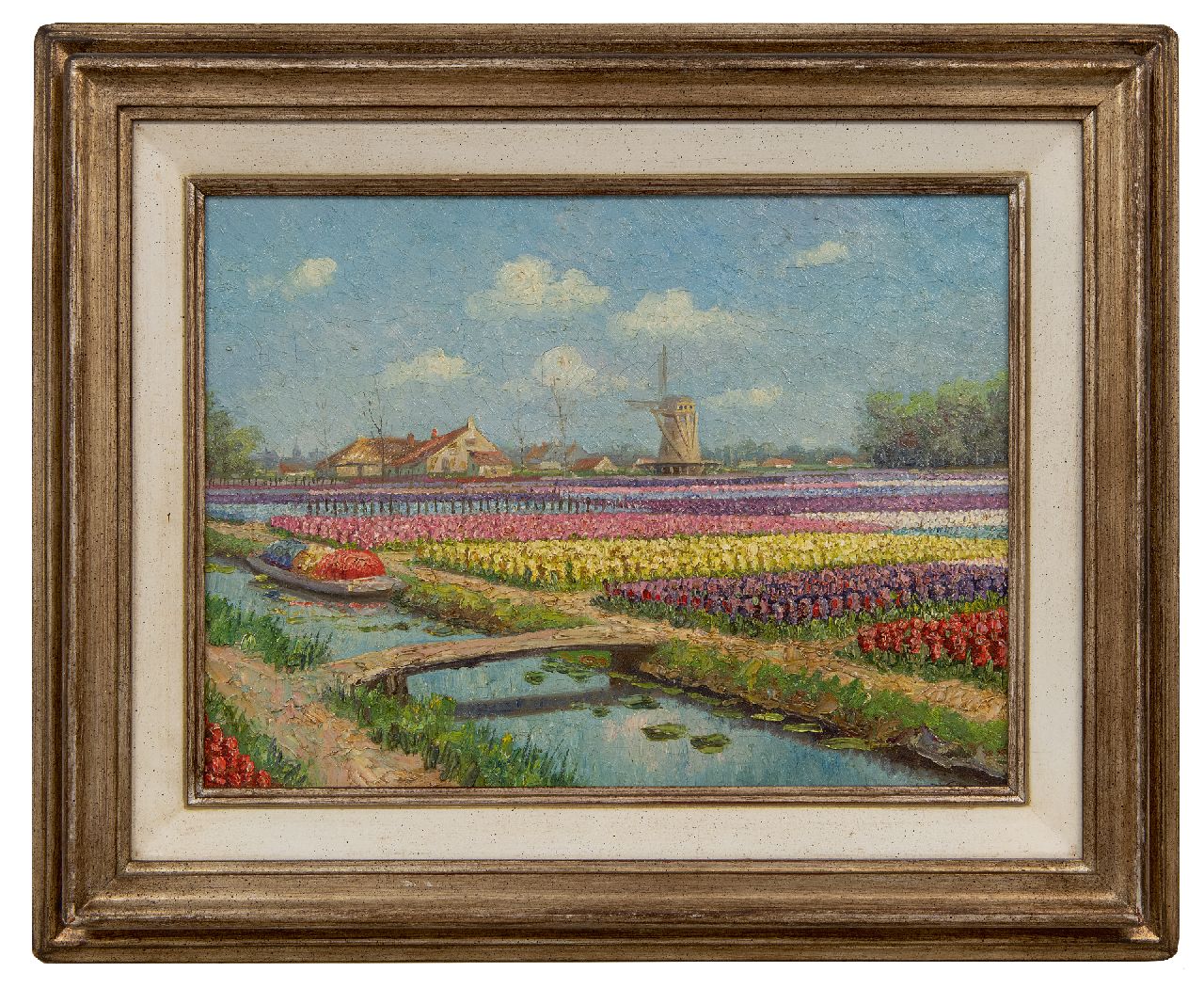 Fels C.L.  | Cornelis Lambertus Fels, Flower bulb fields, oil on canvas 30.3 x 40.3 cm, signed l.r.