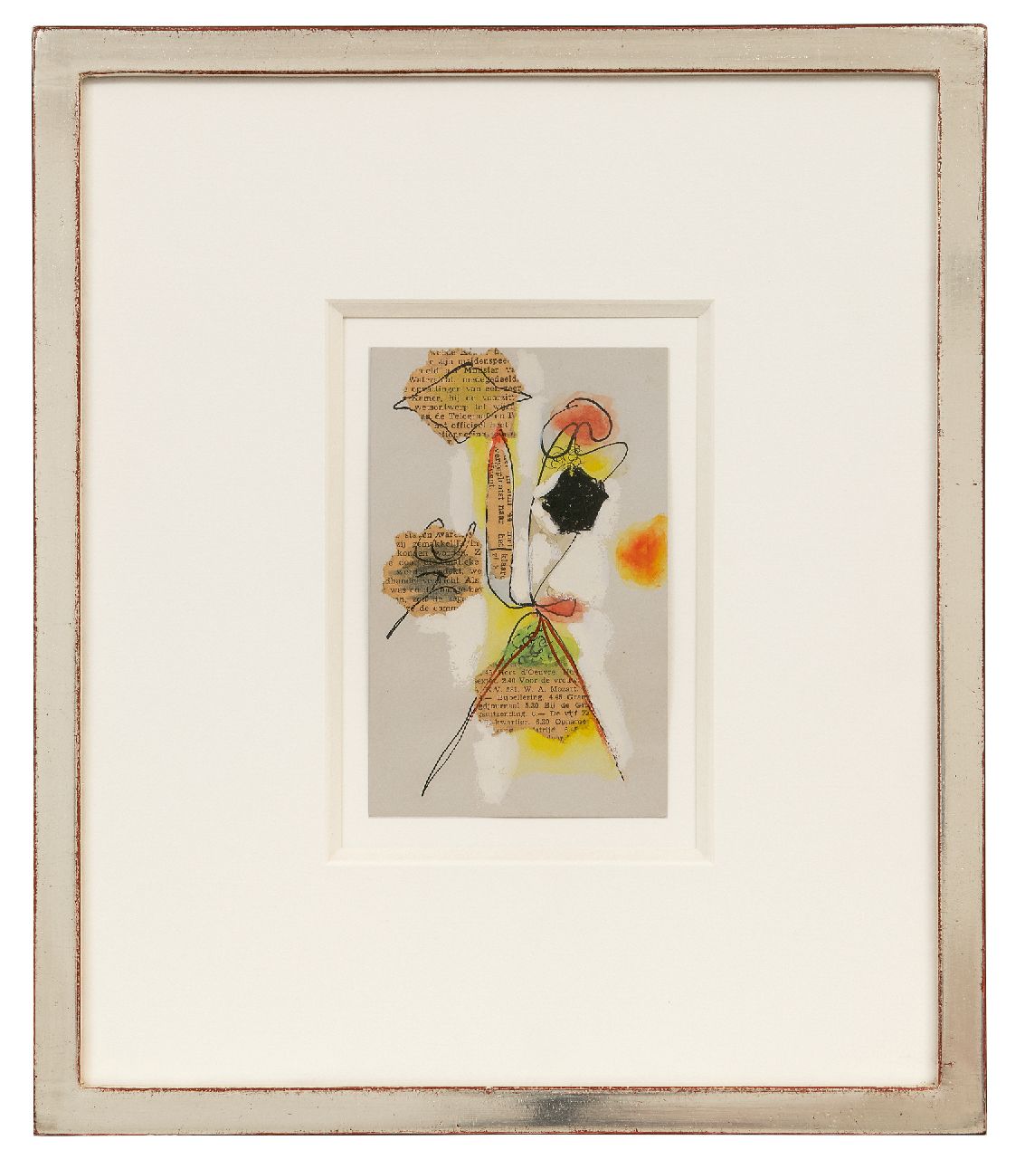 Ouborg P.  | Pieter 'Piet' Ouborg |  offered for sale | Collage, ink, watercolour, collage and gouache on paper 15.2 x 9.6 cm, executed ca. 1947