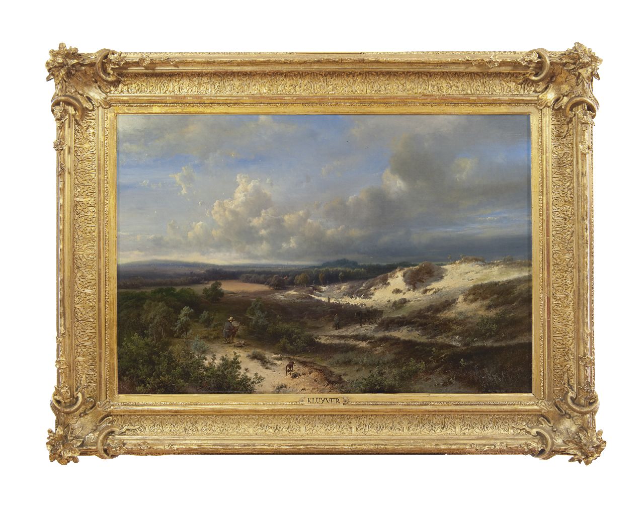 Springer C.  | Cornelis Springer | Paintings offered for sale | Painter painting in the dunes by the sea, oil on canvas 56.5 x 84.5 cm, signed l.l. 'Kluyver' and l.r. 'C. Springer'