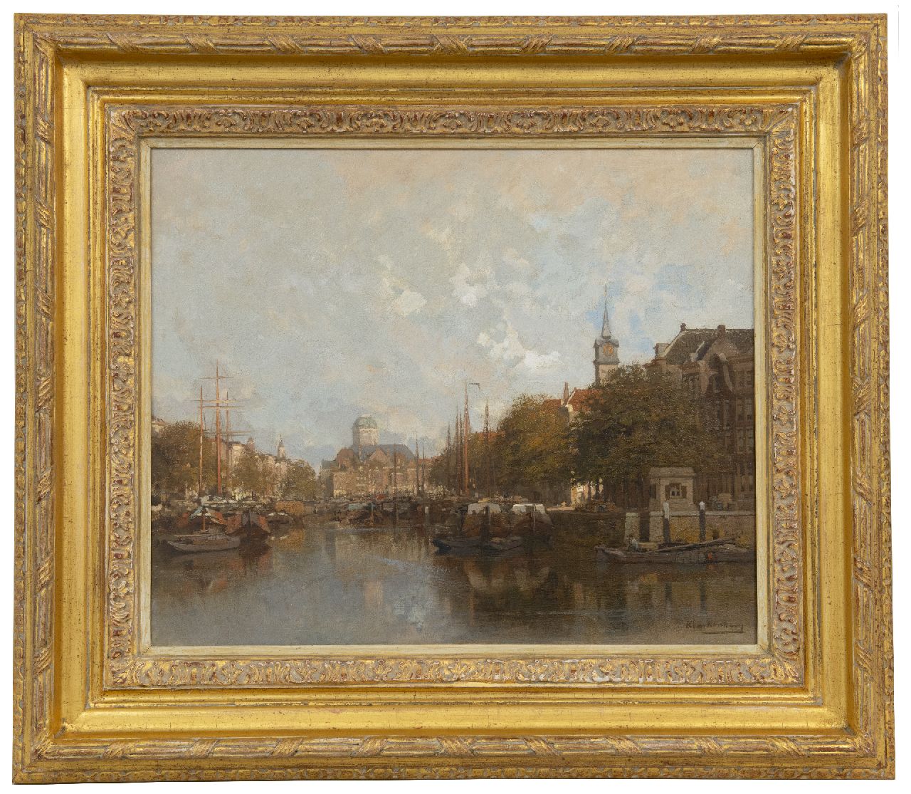 Klinkenberg J.C.K.  | Johannes Christiaan Karel Klinkenberg | Paintings offered for sale | The Leuvehaven in Rotterdam, oil on canvas 39.1 x 47.1 cm, signed l.r.