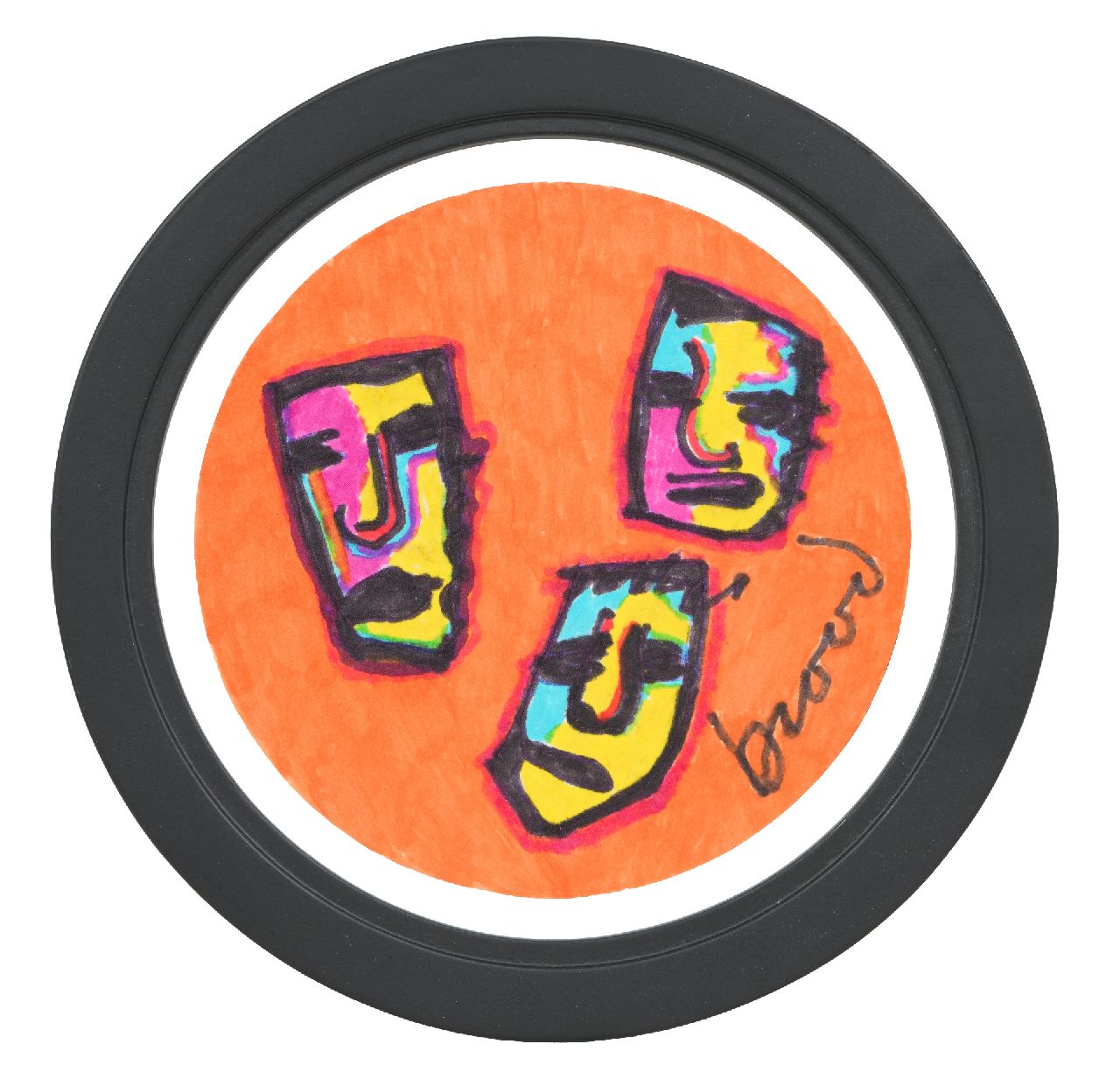 Brood H.  | Herman Brood |  offered for sale | Coaster, signed l.r.