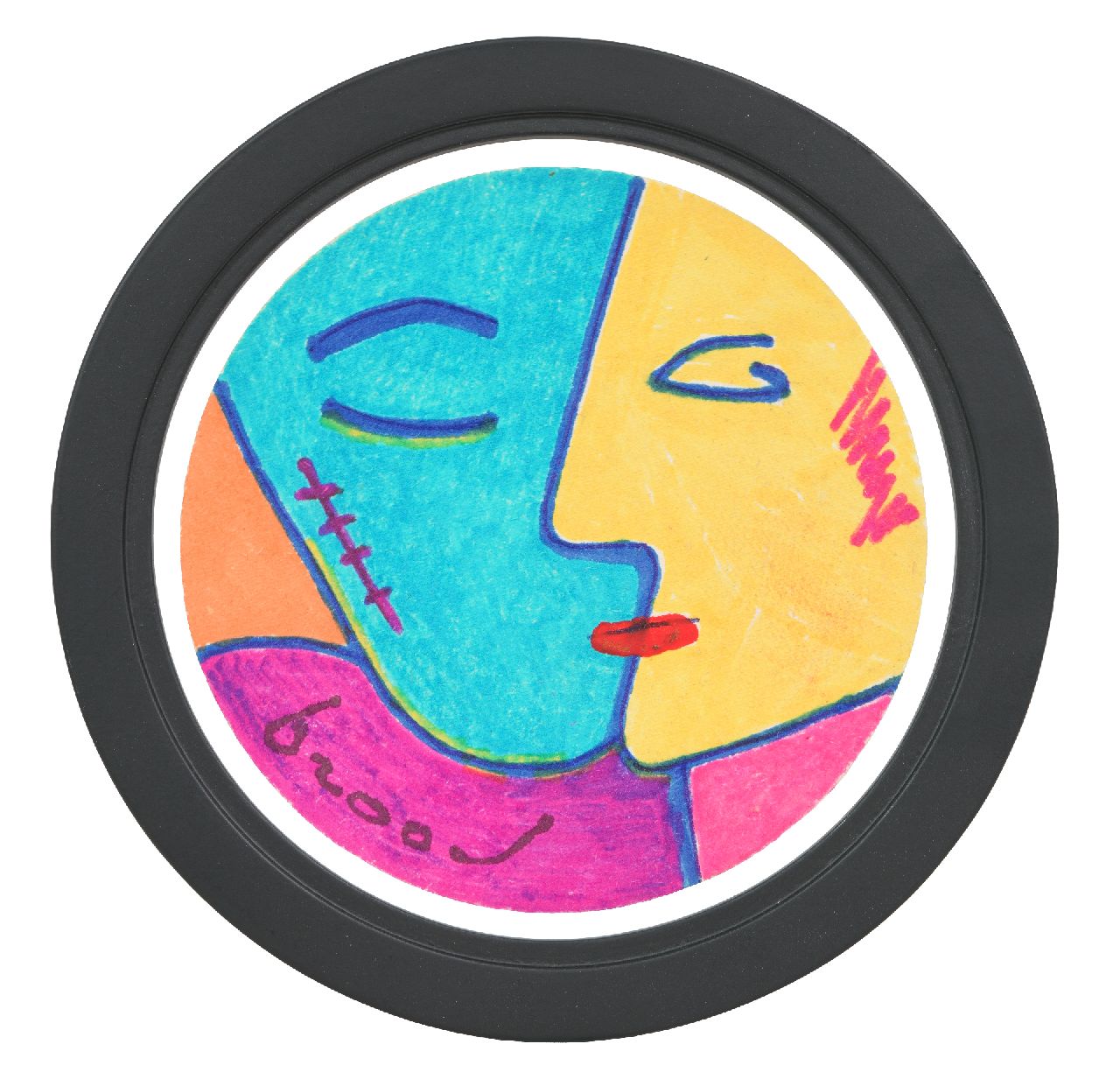 Brood H.  | Herman Brood |  offered for sale | Coaster, signed l.l.