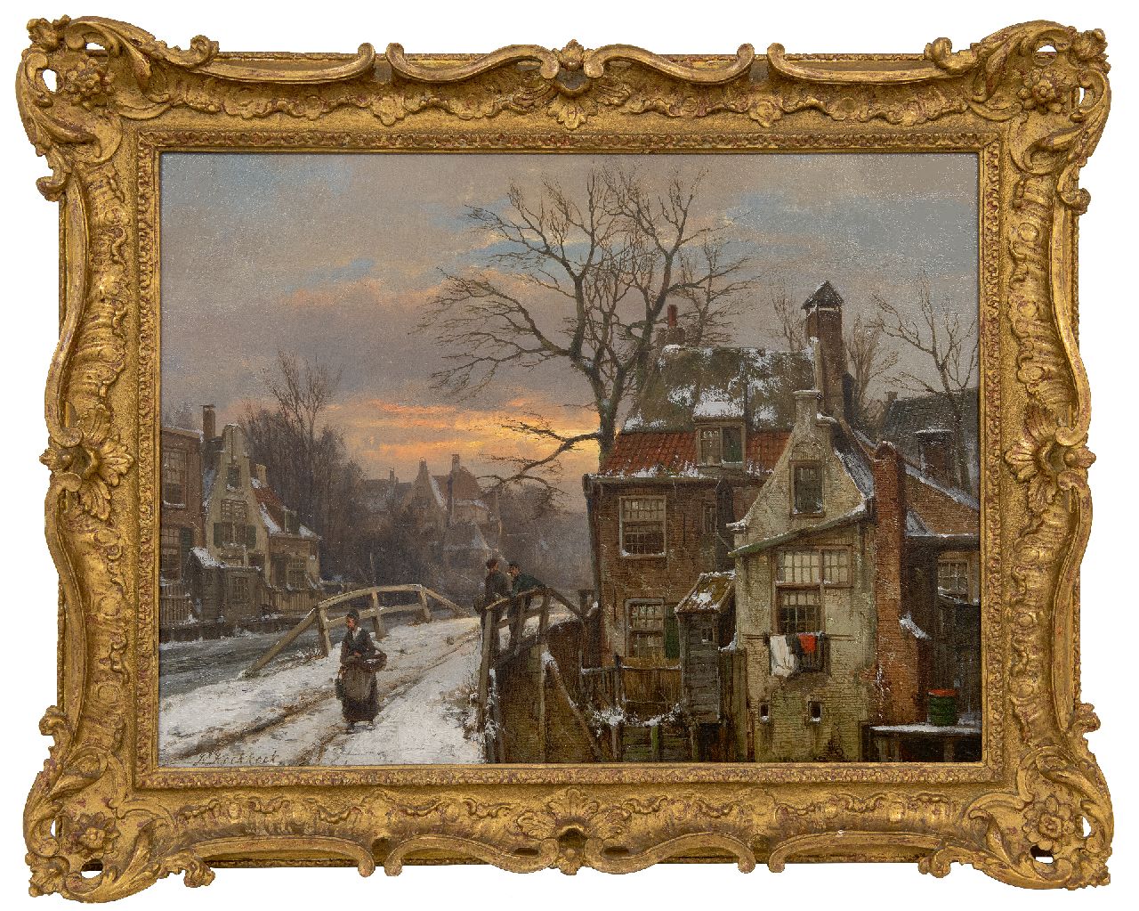Koekkoek W. | Willem Koekkoek | Paintings offered for sale | A snow-covered Dutch canal, oil on canvas 45.3 x 60.0 cm, signed l.l. Koekkoek W. | Willem Koekkoek | Paintings offered for sale | A snow-covered Dutch canal, oil on canvas 45.3 x 60.0 cm, signed l.l.