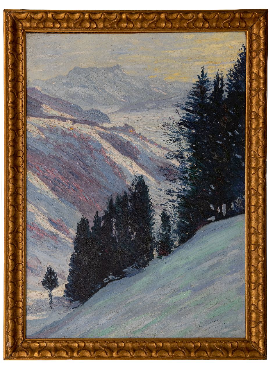 Filarski D.H.W.  | 'Dirk' Herman Willem Filarski | Paintings offered for sale | The Col de Sonloup in the snow, oil on canvas 92.8 x 65.4 cm, signed l.r. and dated  '12