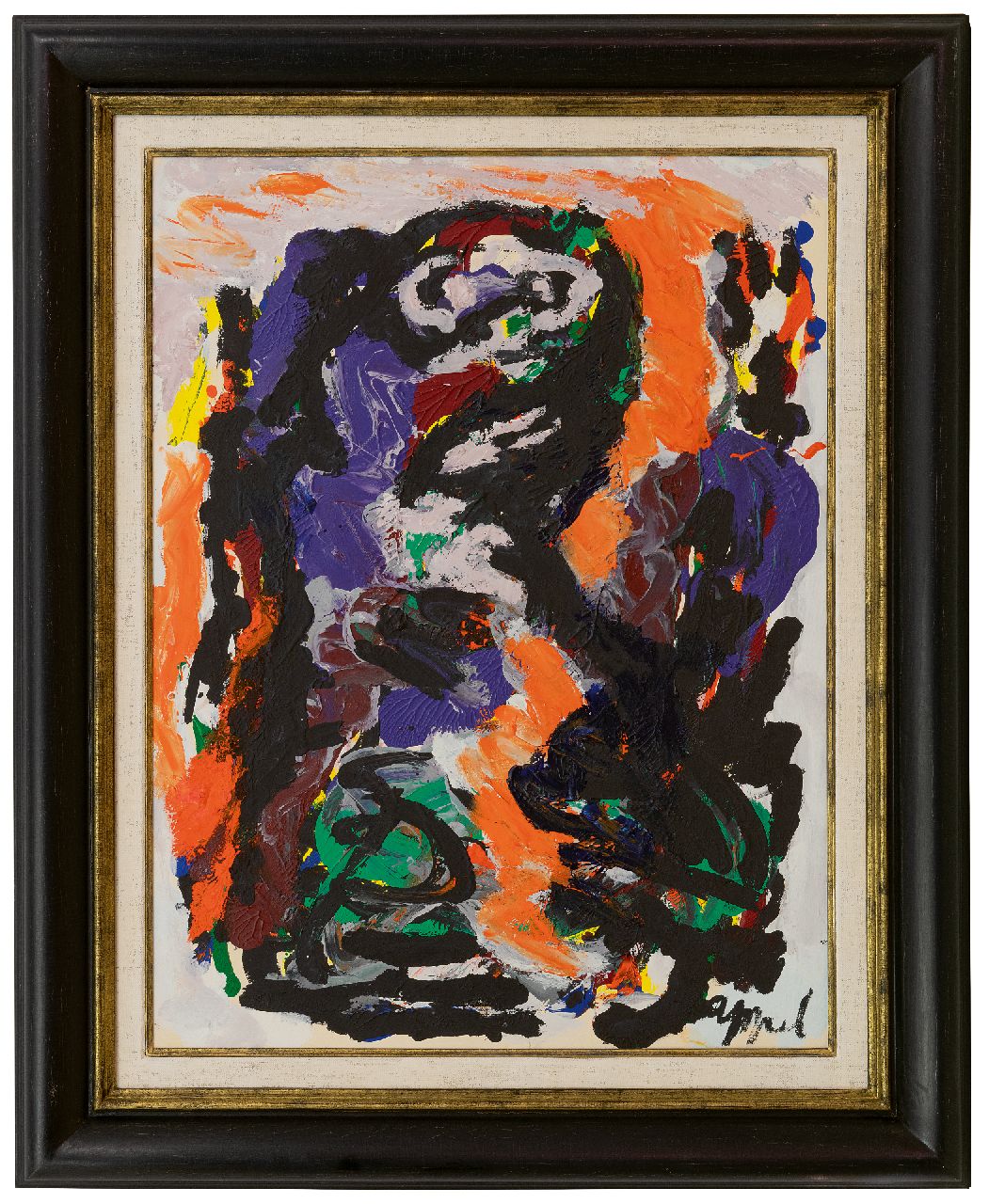 Appel C.K.  | Christiaan 'Karel' Appel | Paintings offered for sale | Untitled (Bird figure), oil on paper laid down on canvas 68.4 x 52.5 cm, signed l.r.